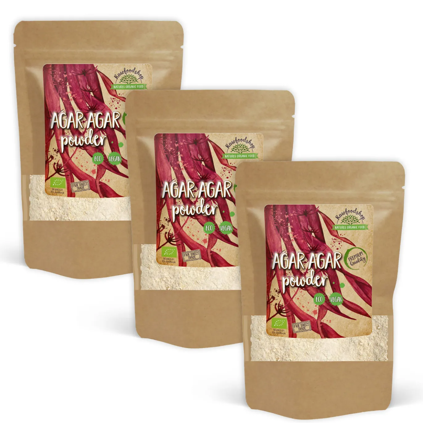 Agar Agar pulver EKO 200g x 3 paket