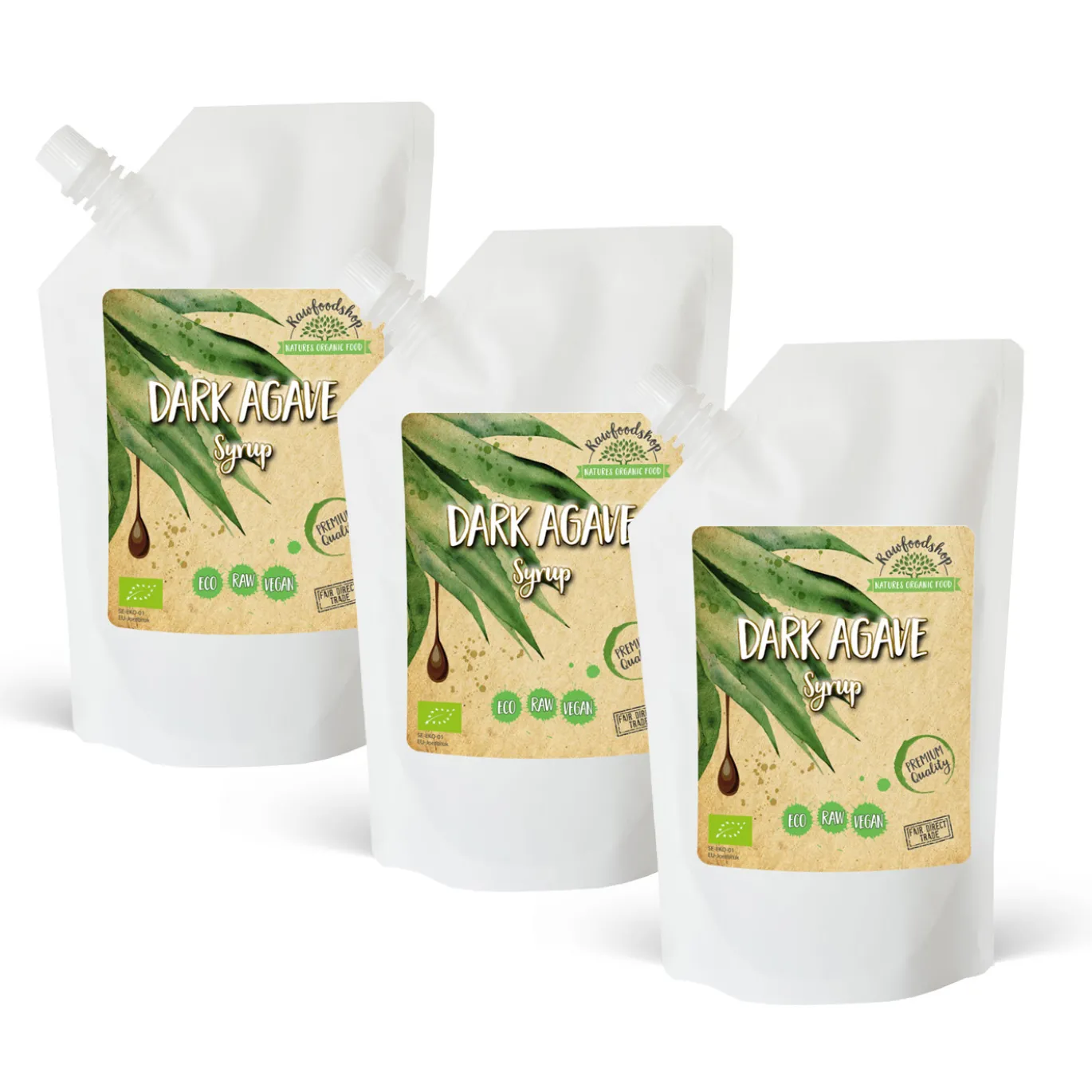Agave Sirap Mörk EKO 500ml x 3 paket