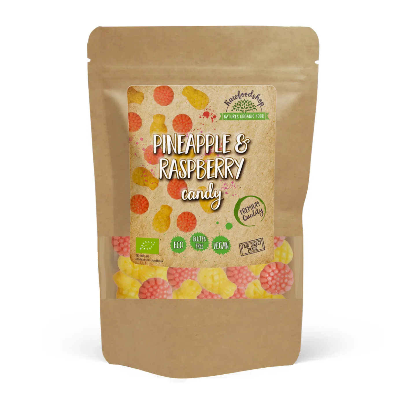 Ananas & Hallon Fruktgodis EKO 100g
