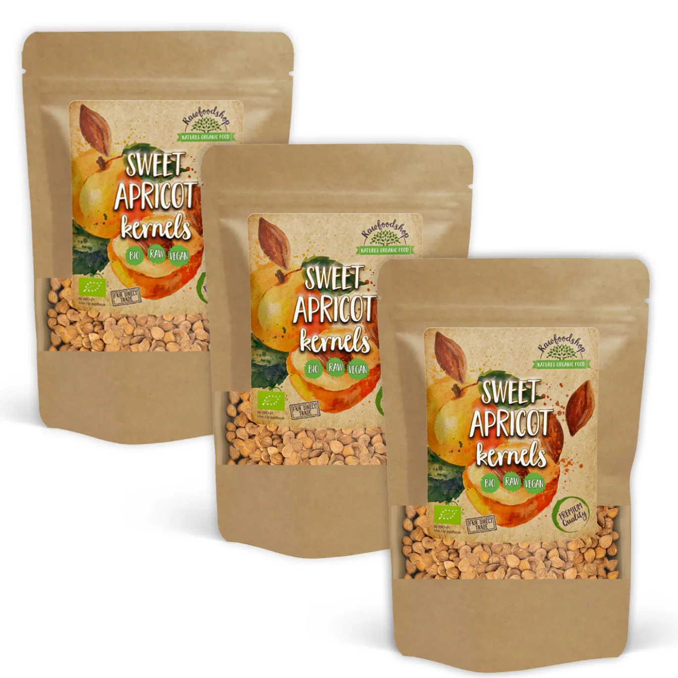 Aprikoskärnor Söta EKO 500g x 3 paket
