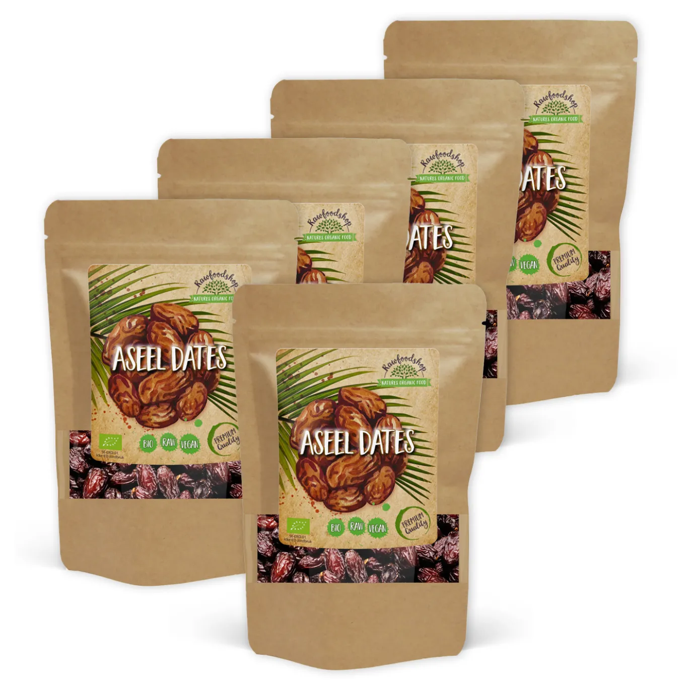 Aseel Dadlar urkärnade EKO 1kg x 5 paket