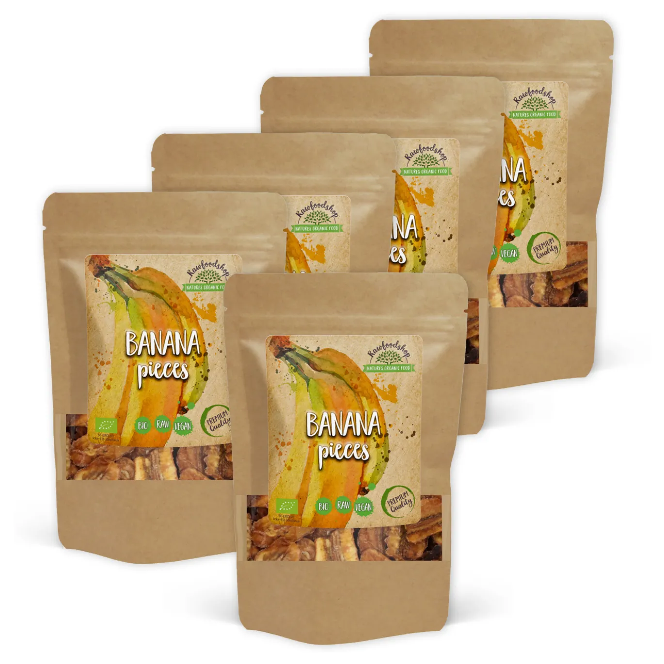 Bananer i bitar EKO 500g x 5 paket