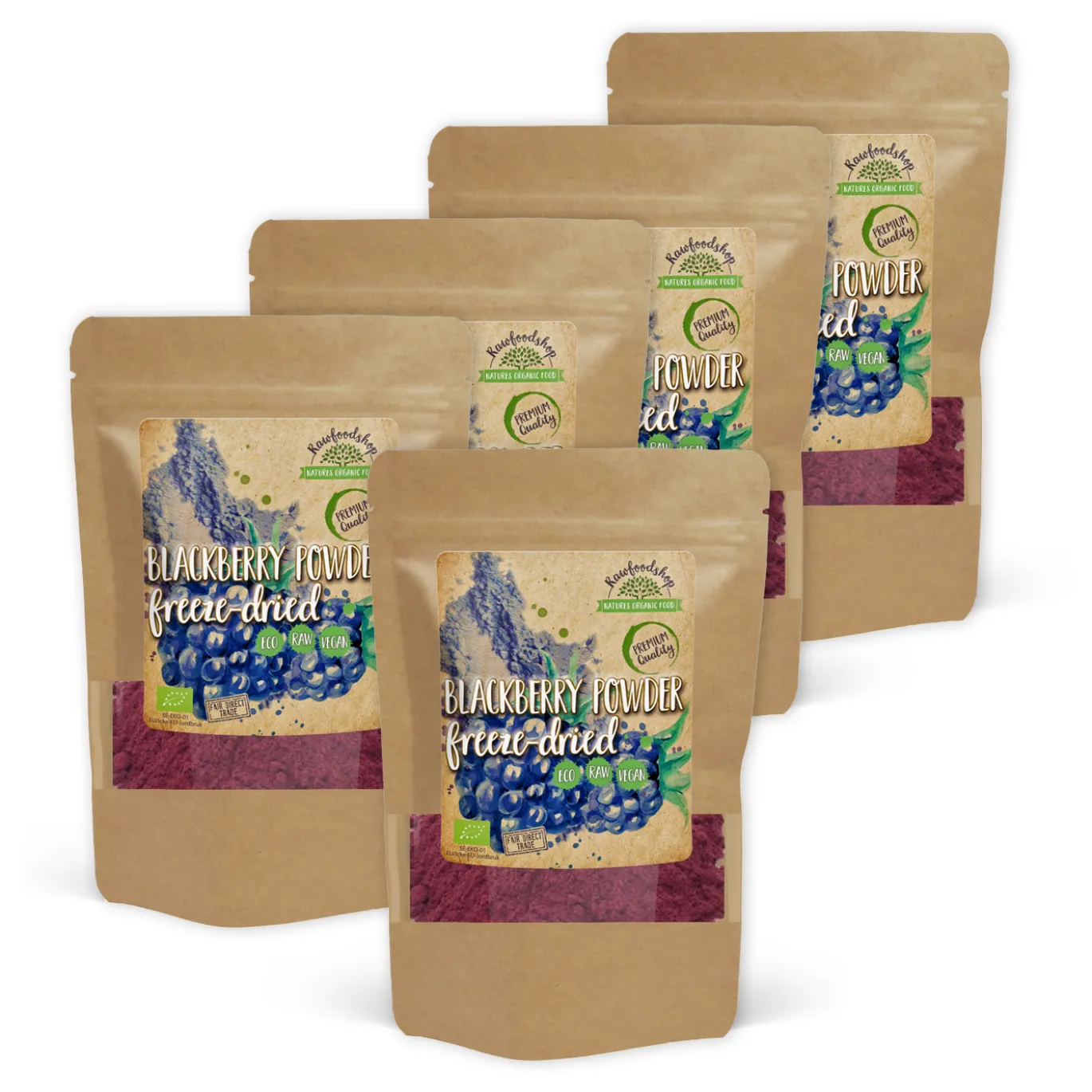 Björnbärspulver Frystorkat EKO 100g x 5 paket