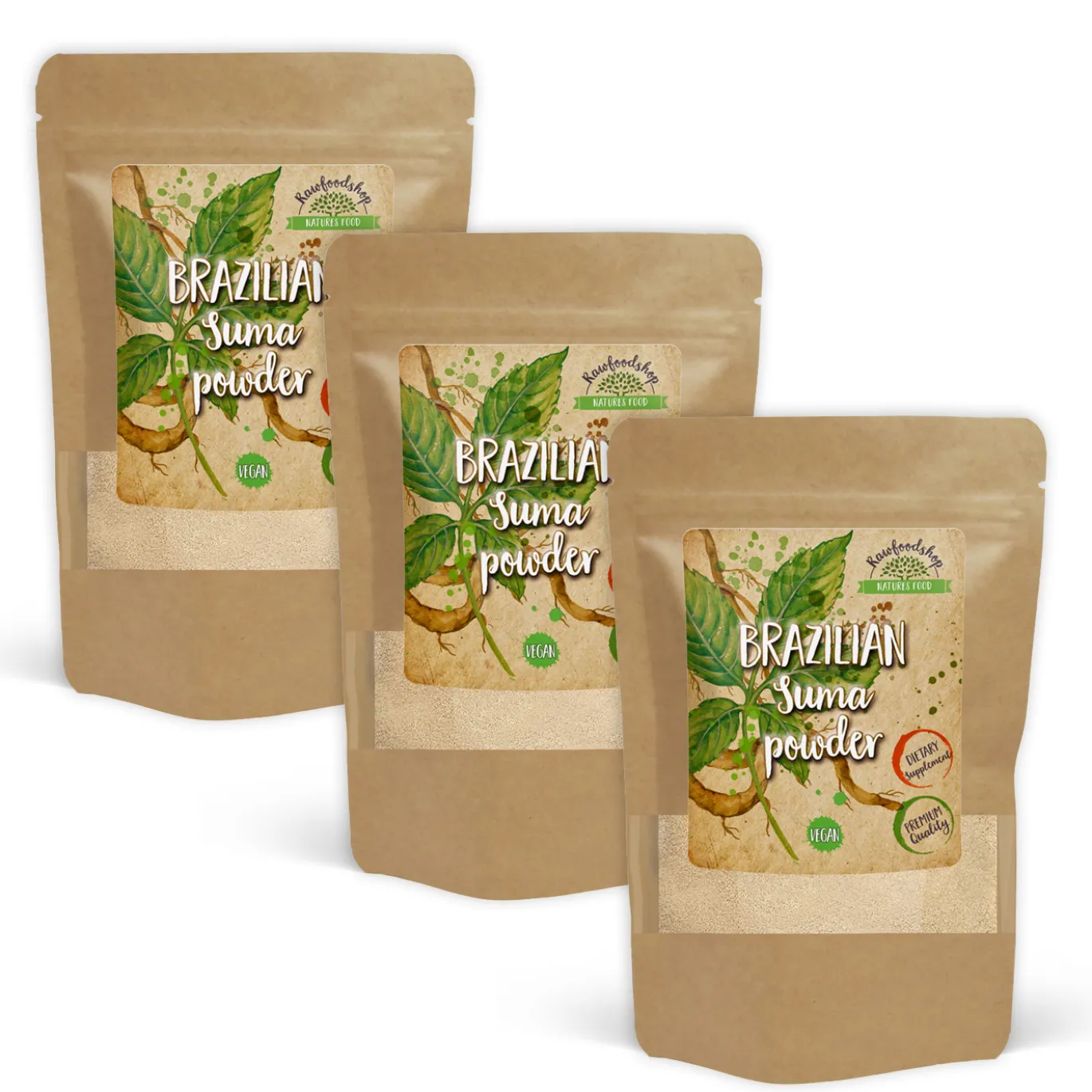 Braziliansk Suma Pulver 250g x 3 paket