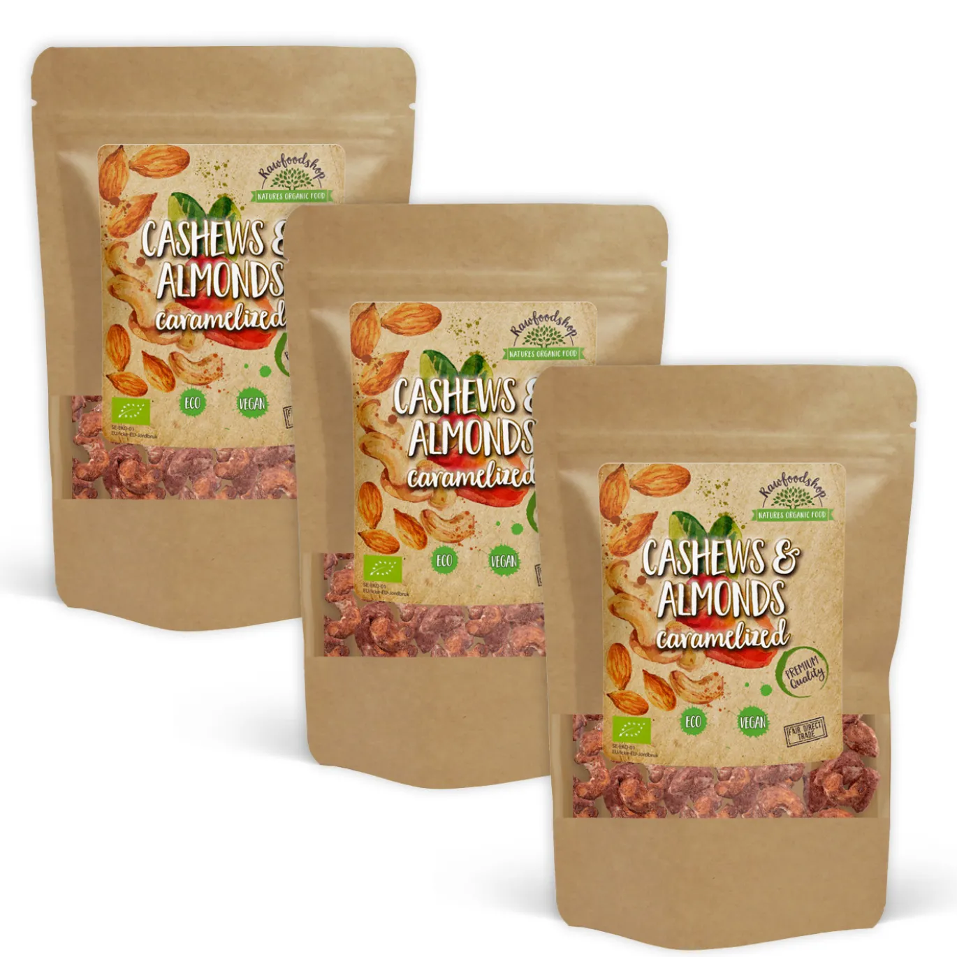 Cashew & Mandel Karamelliserade EKO 200g x 3 paket