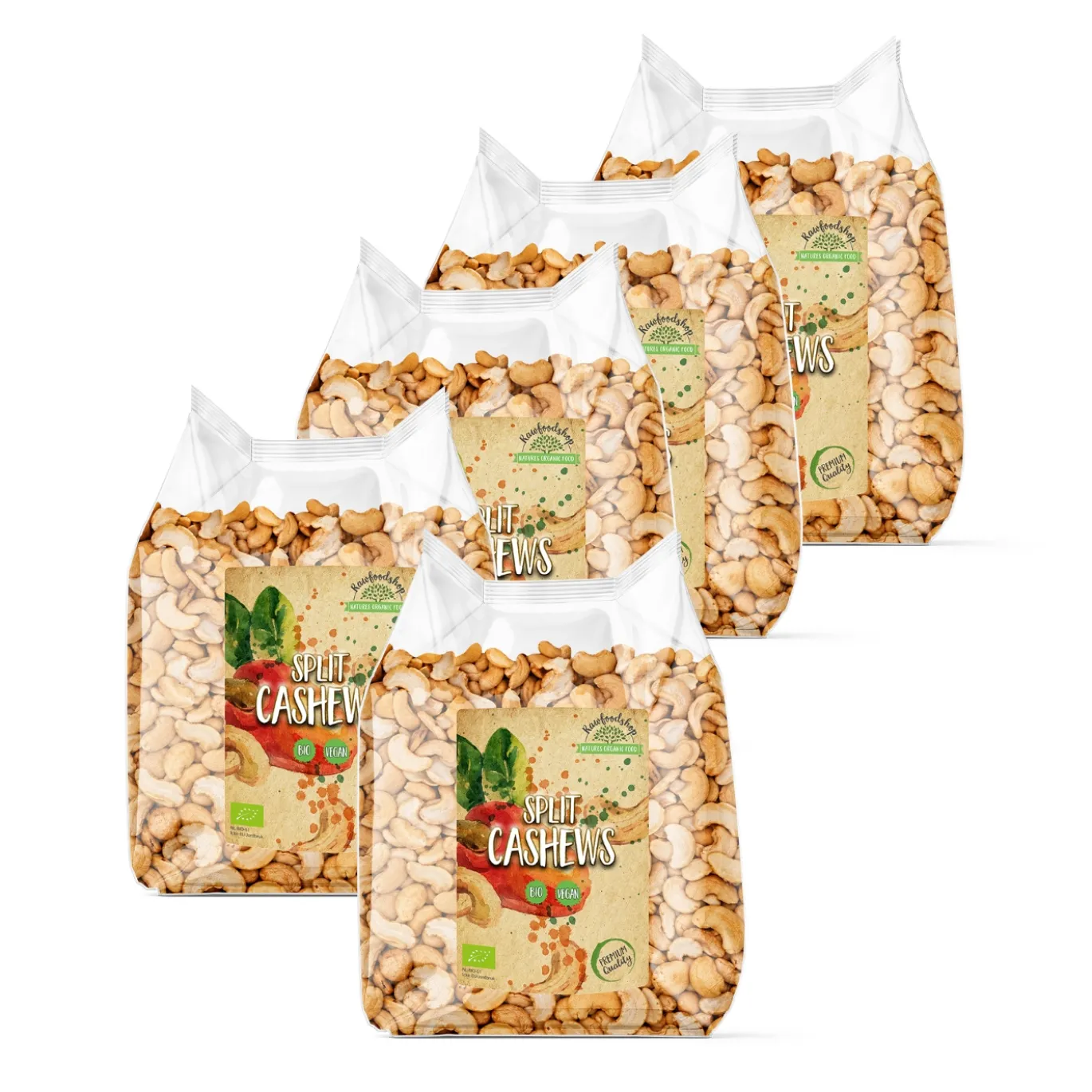 Cashewnötter Delade EKO 1kg x 5 paket