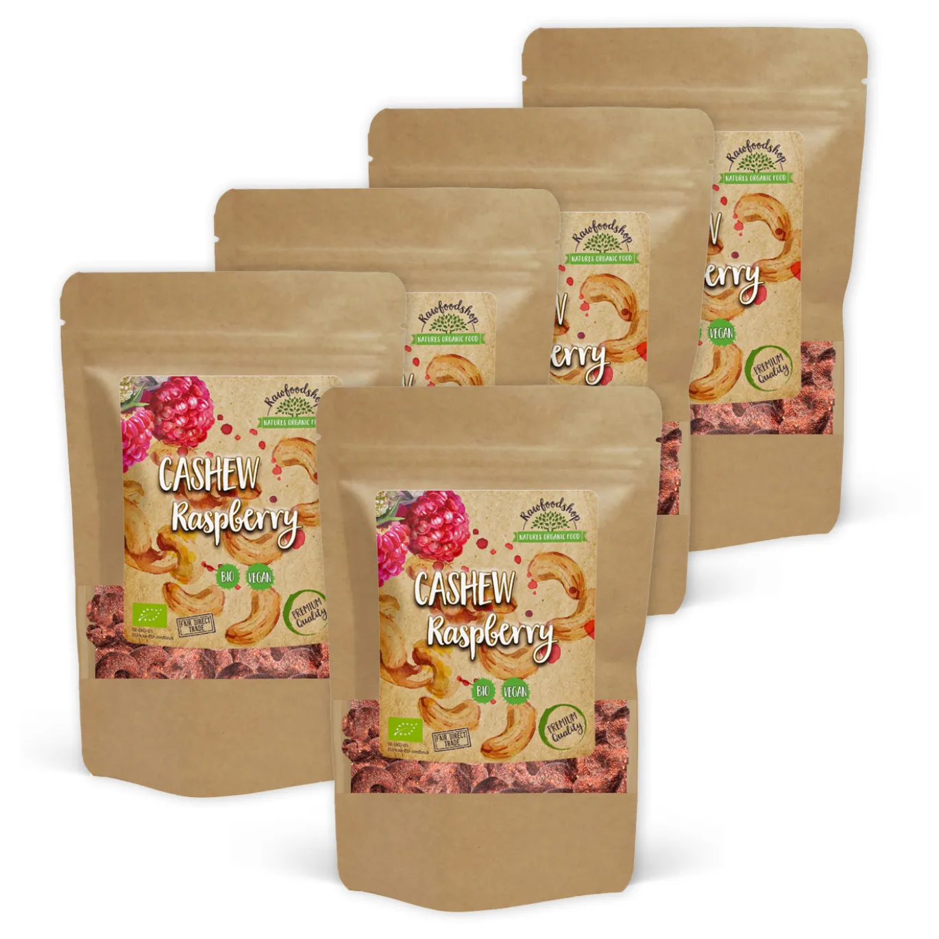 Cashewnötter Hallon EKO 200g x 5 paket