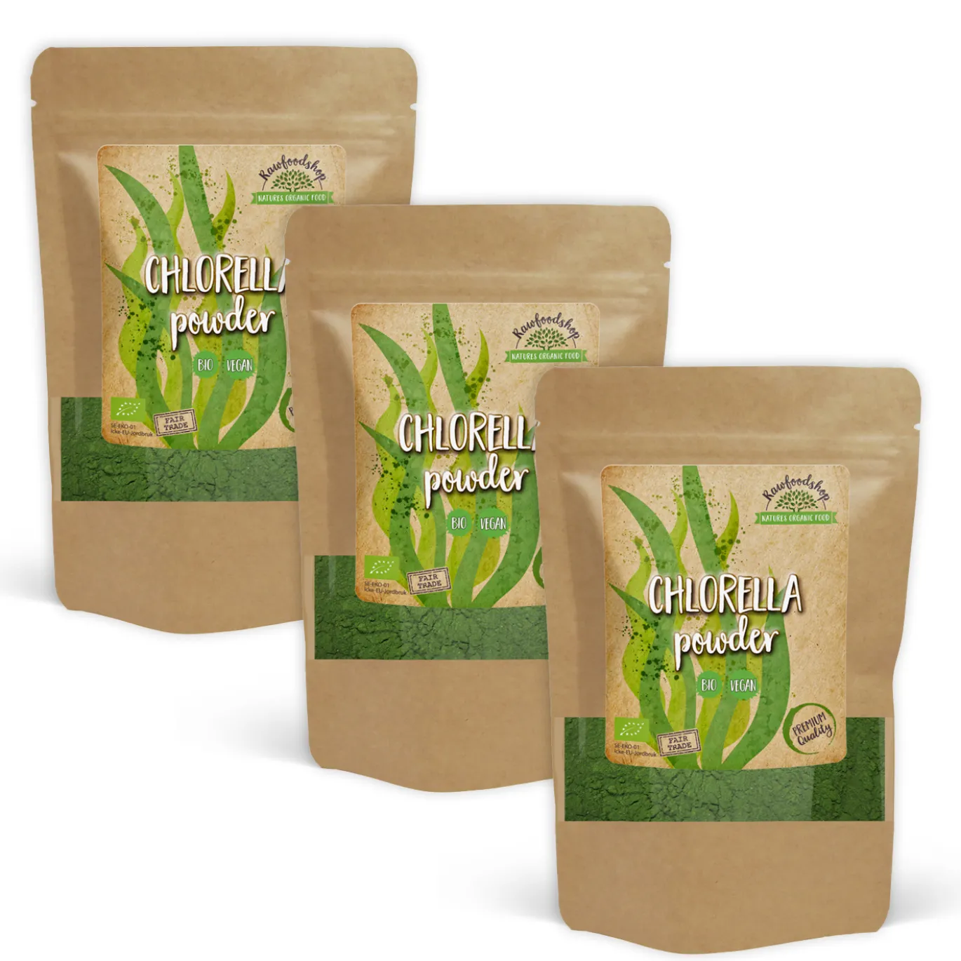 Chlorella Pulver EKO 250g x 3 paket