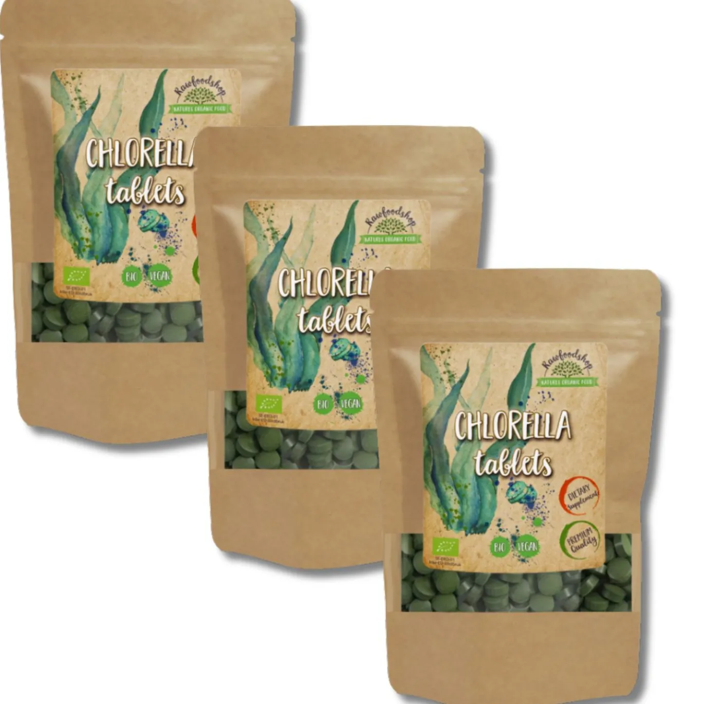 Chlorella Tabletter EKO 125g x 3 paket