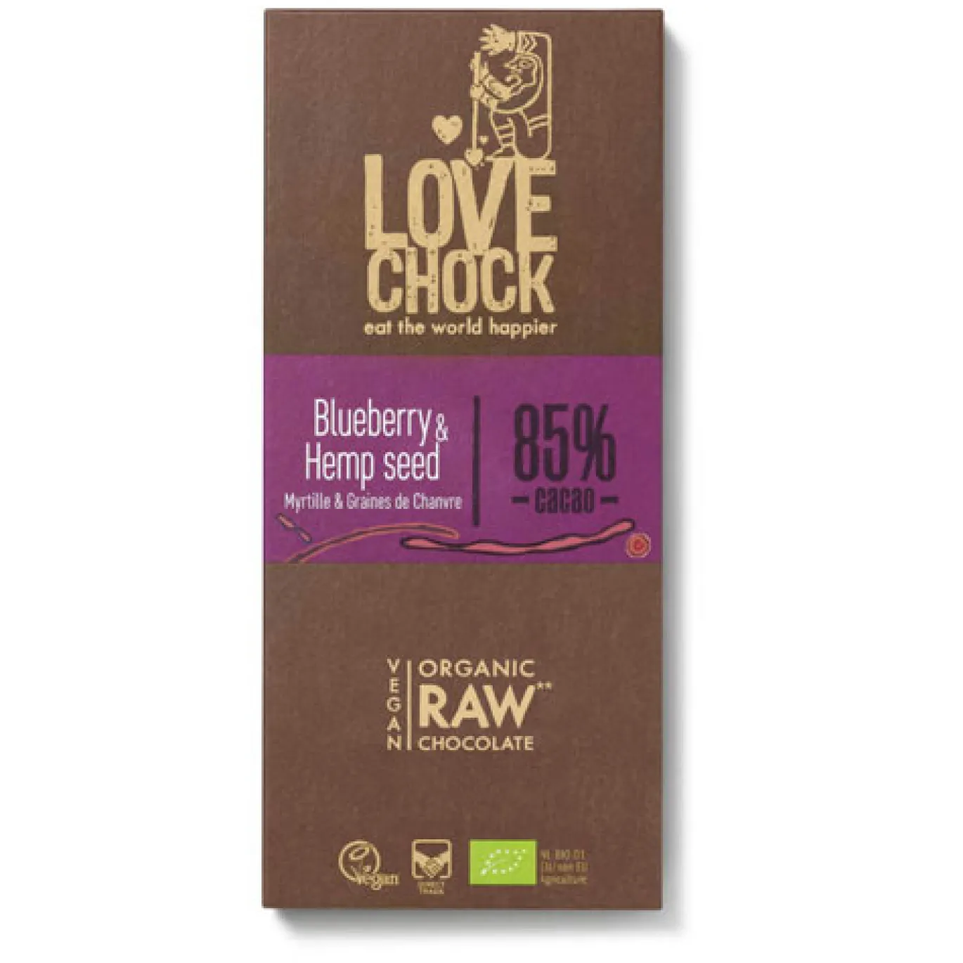 Choklad Blåbär & Hampafrön 85% EKO 70g
