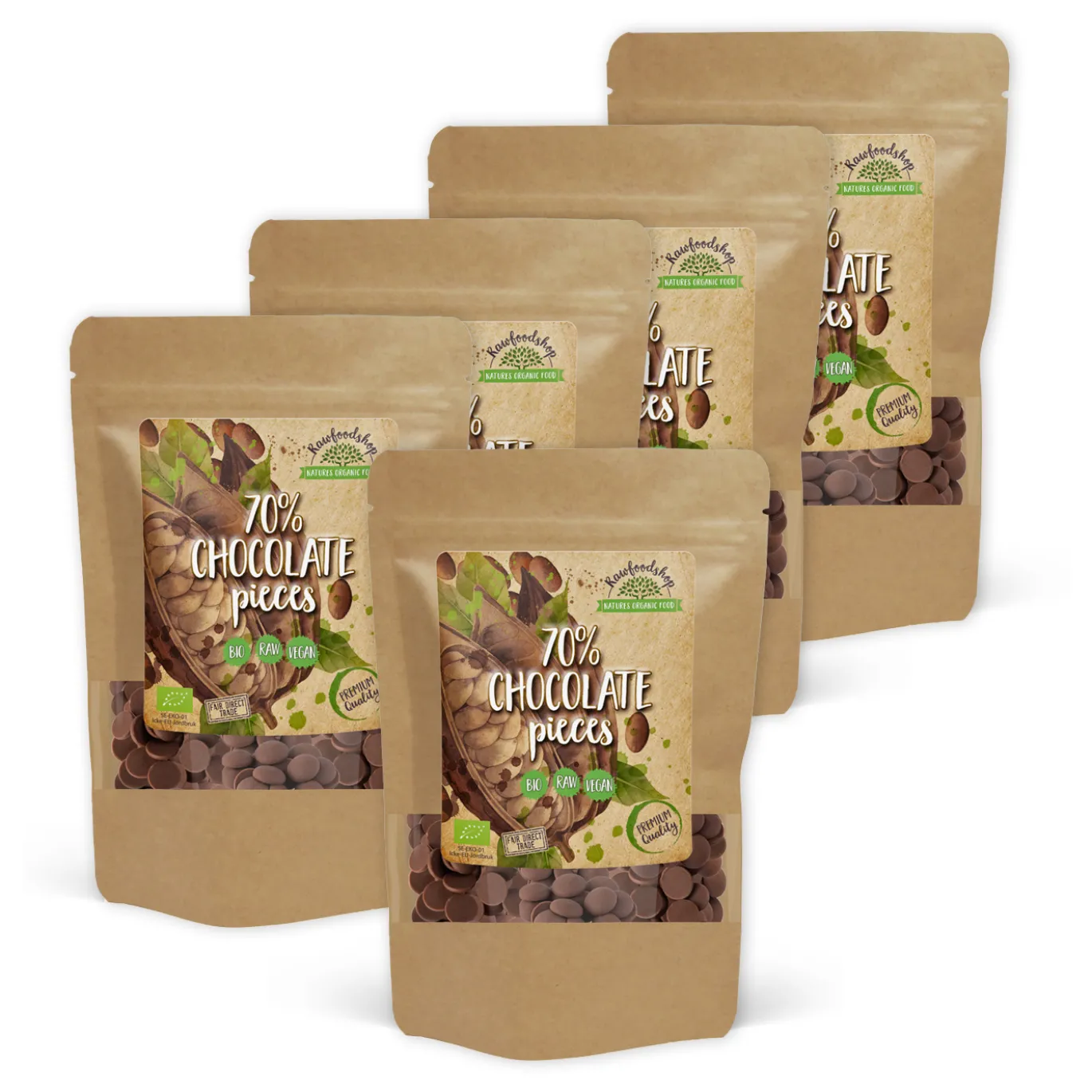 Chokladknappar från Peru 70% EKO 500g x 5 paket