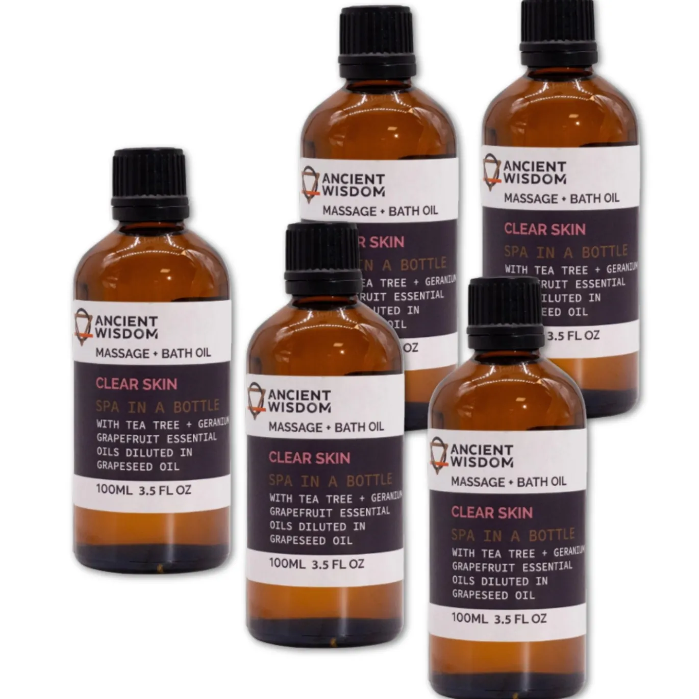Clear Skin Massageolja 100ml x 5 flaskor