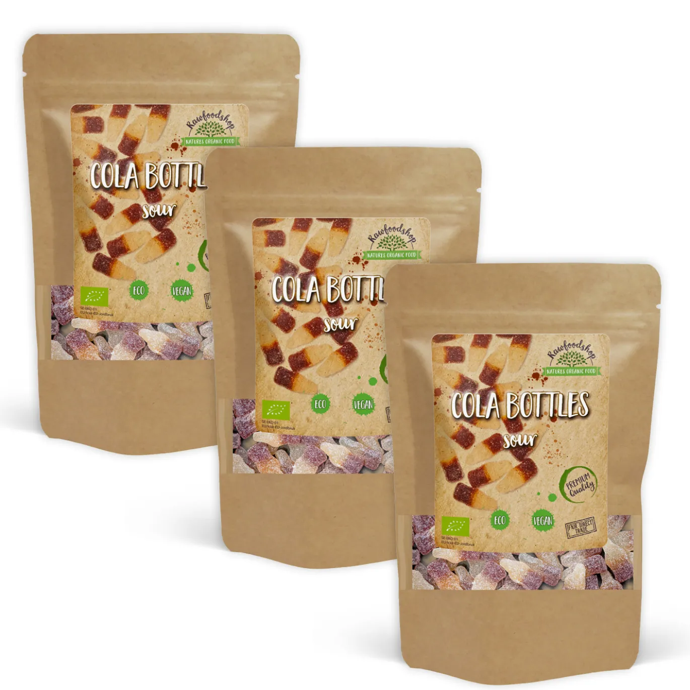 Colaflaskor Sura EKO 100g x 3 paket
