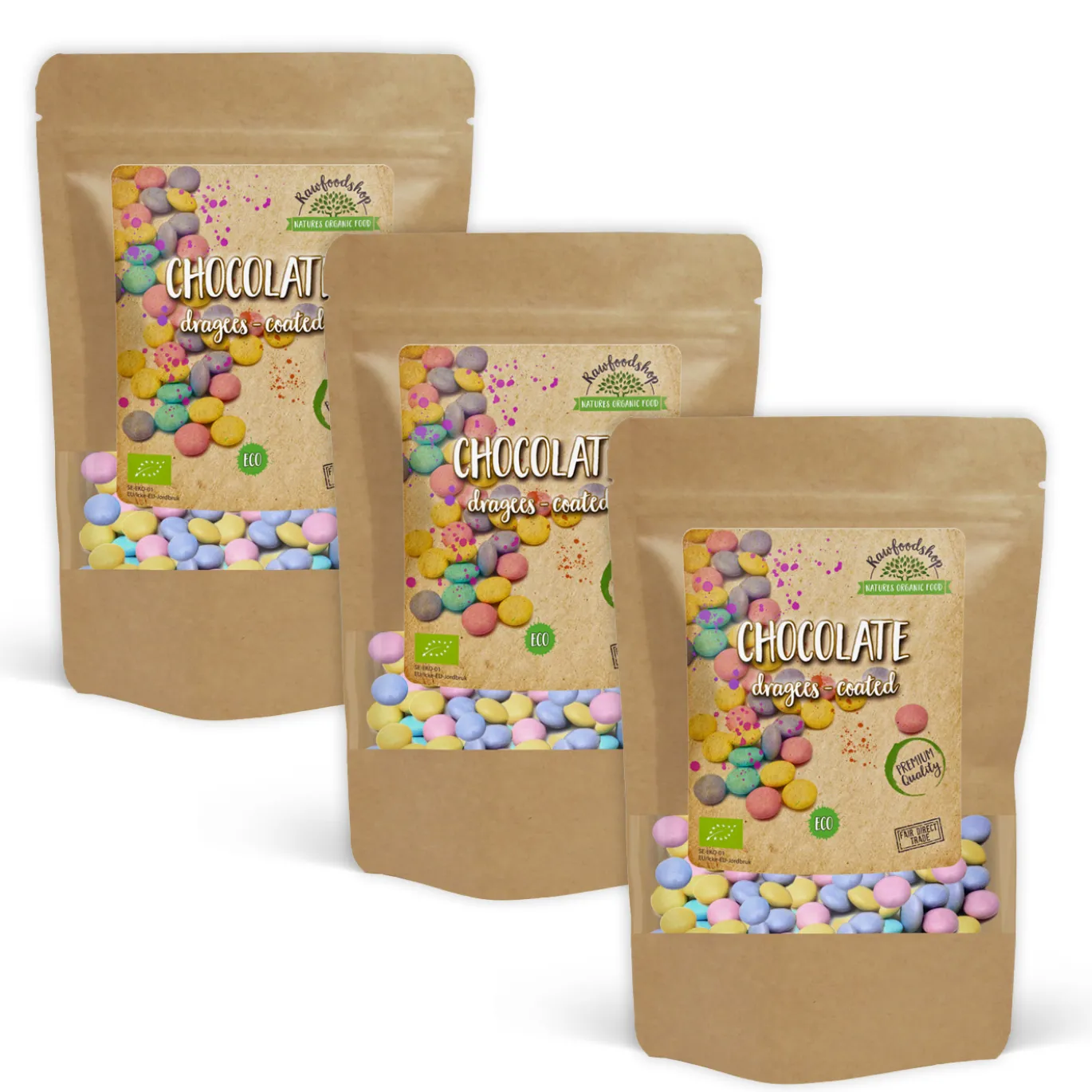 Dragerade Chokladknappar EKO 100g x 3 paket