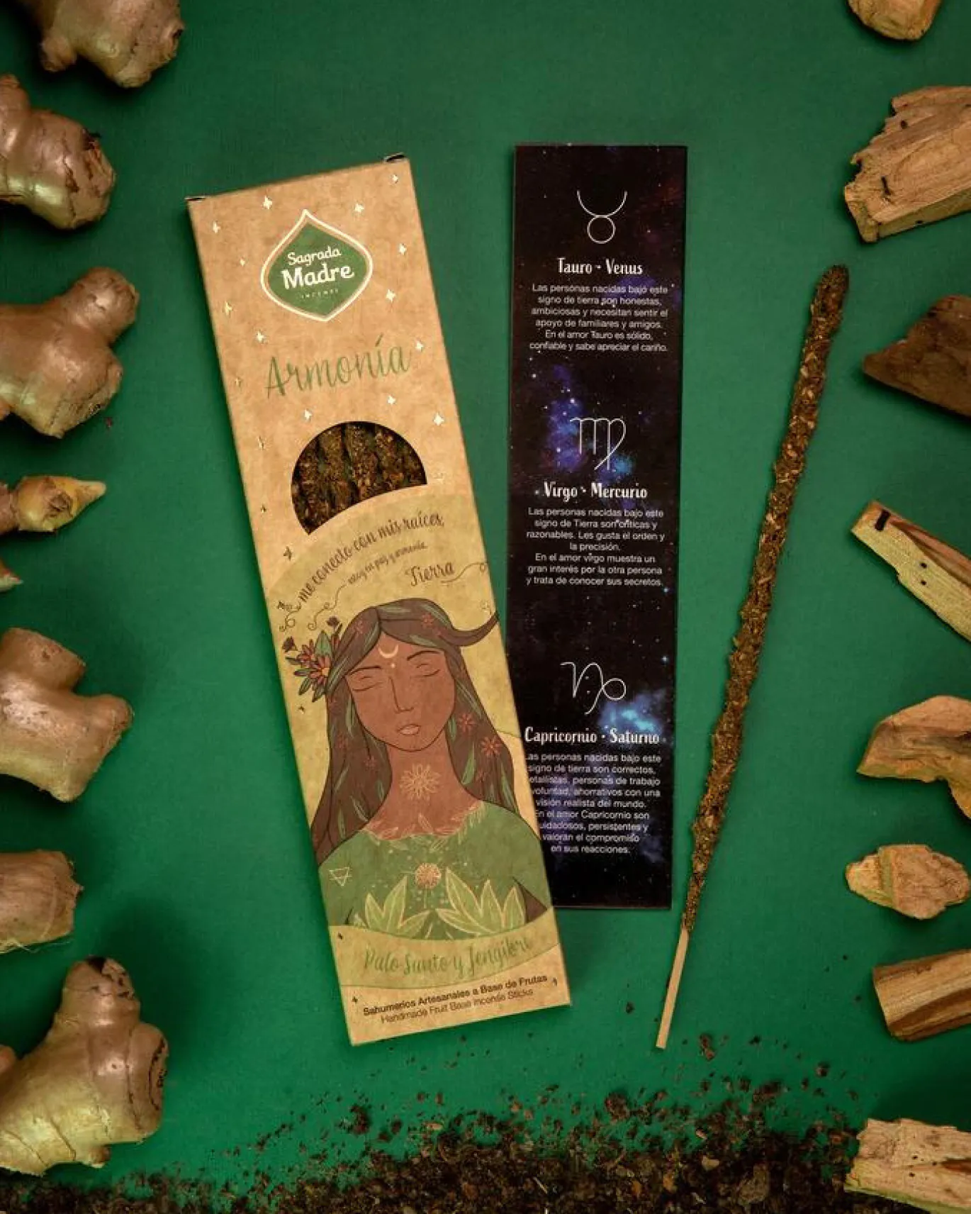 Earth Element Palo Santo & Ingefära Armonia rökelsepinnar 6st