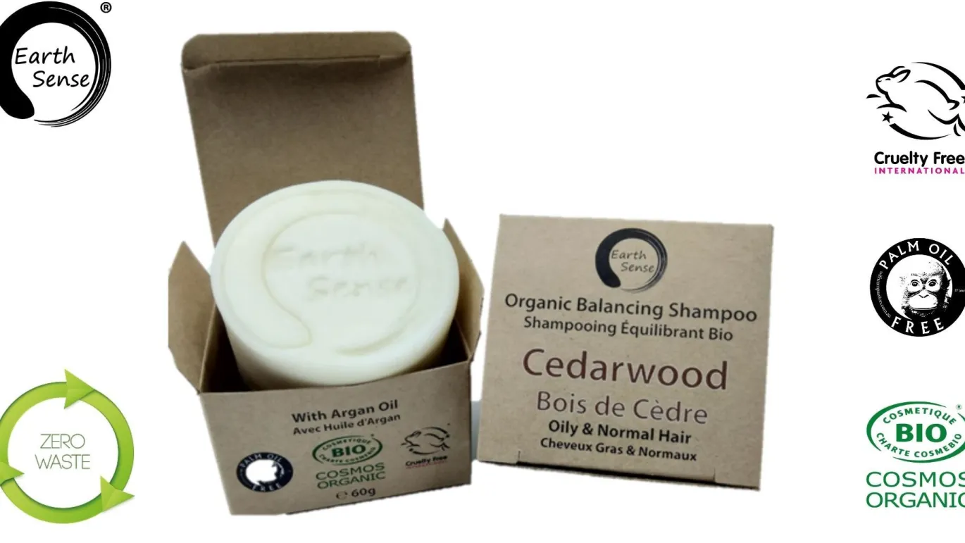 Earth Sense Schampokaka Cederträ 60g