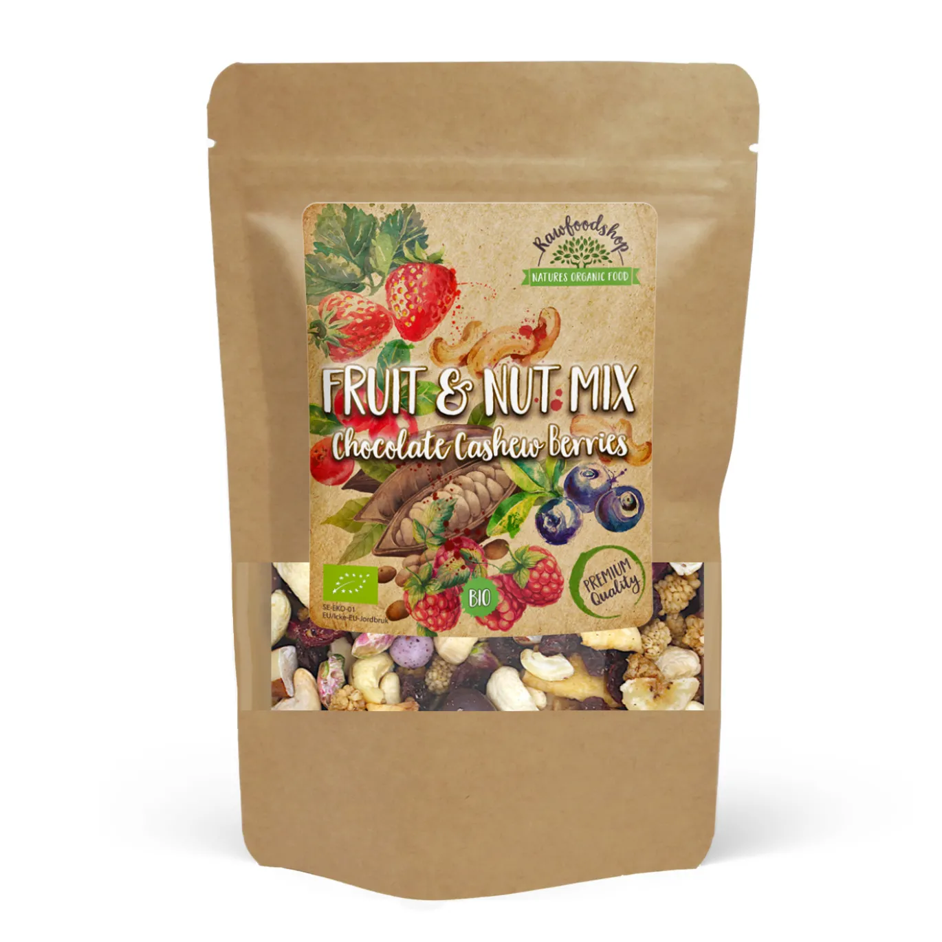 Frukt- & Nötmix Choklad Cashew Skogsbär EKO 500g