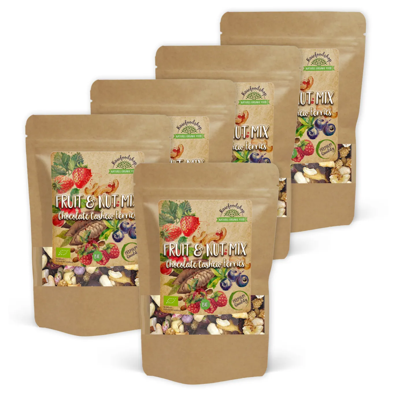 Frukt- & Nötmix Choklad Cashew Skogsbär EKO 200g x 5 paket