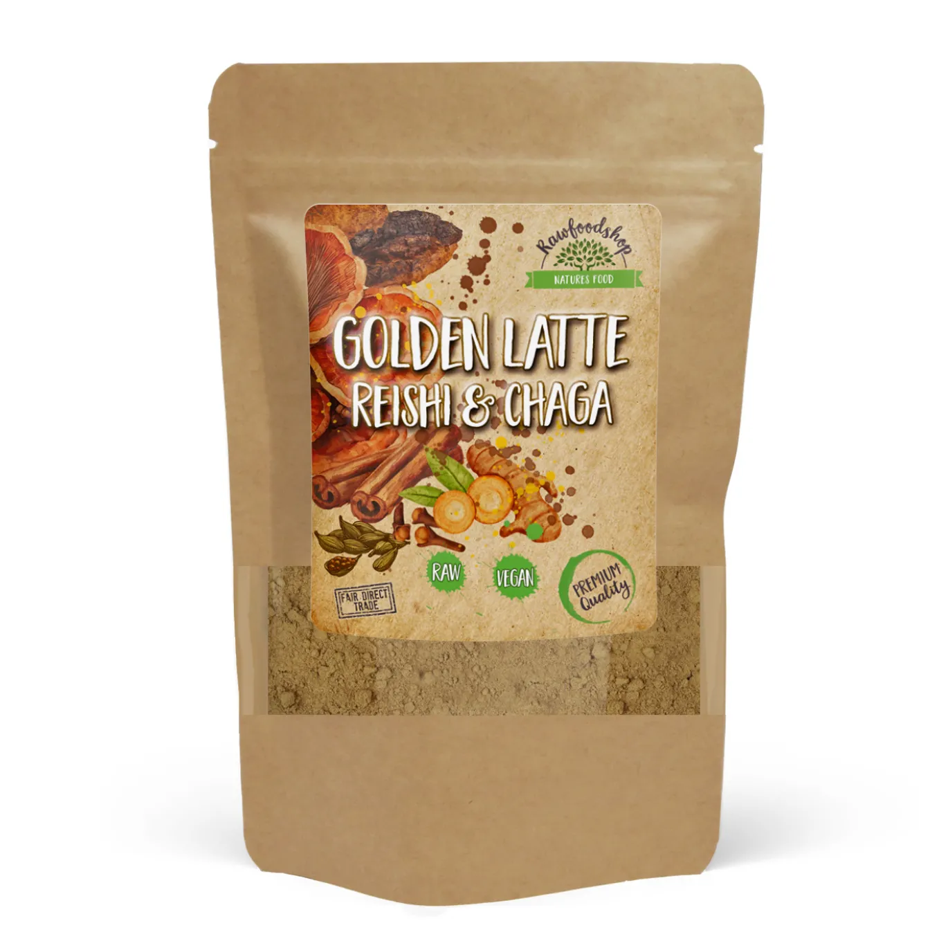 Golden Latte Pulver med Reishi & Chaga 100g