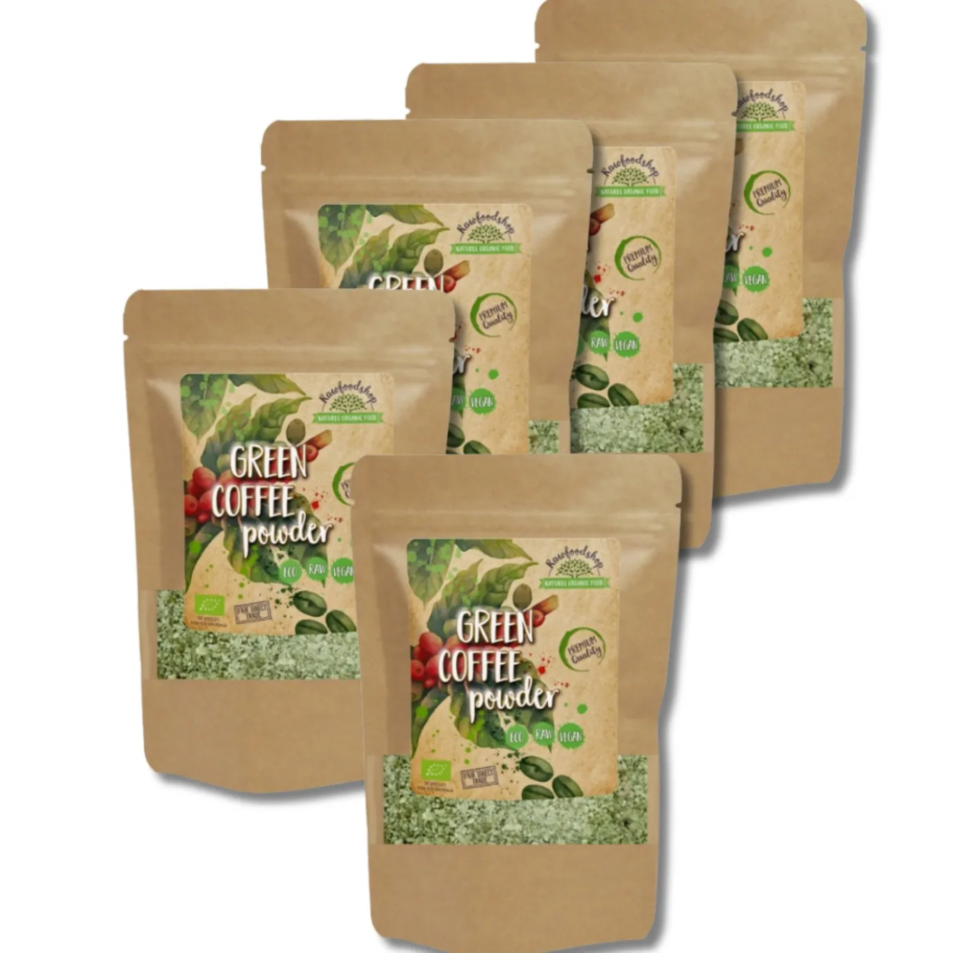 Grönt Kaffe Pulver EKO 250g x 5 paket
