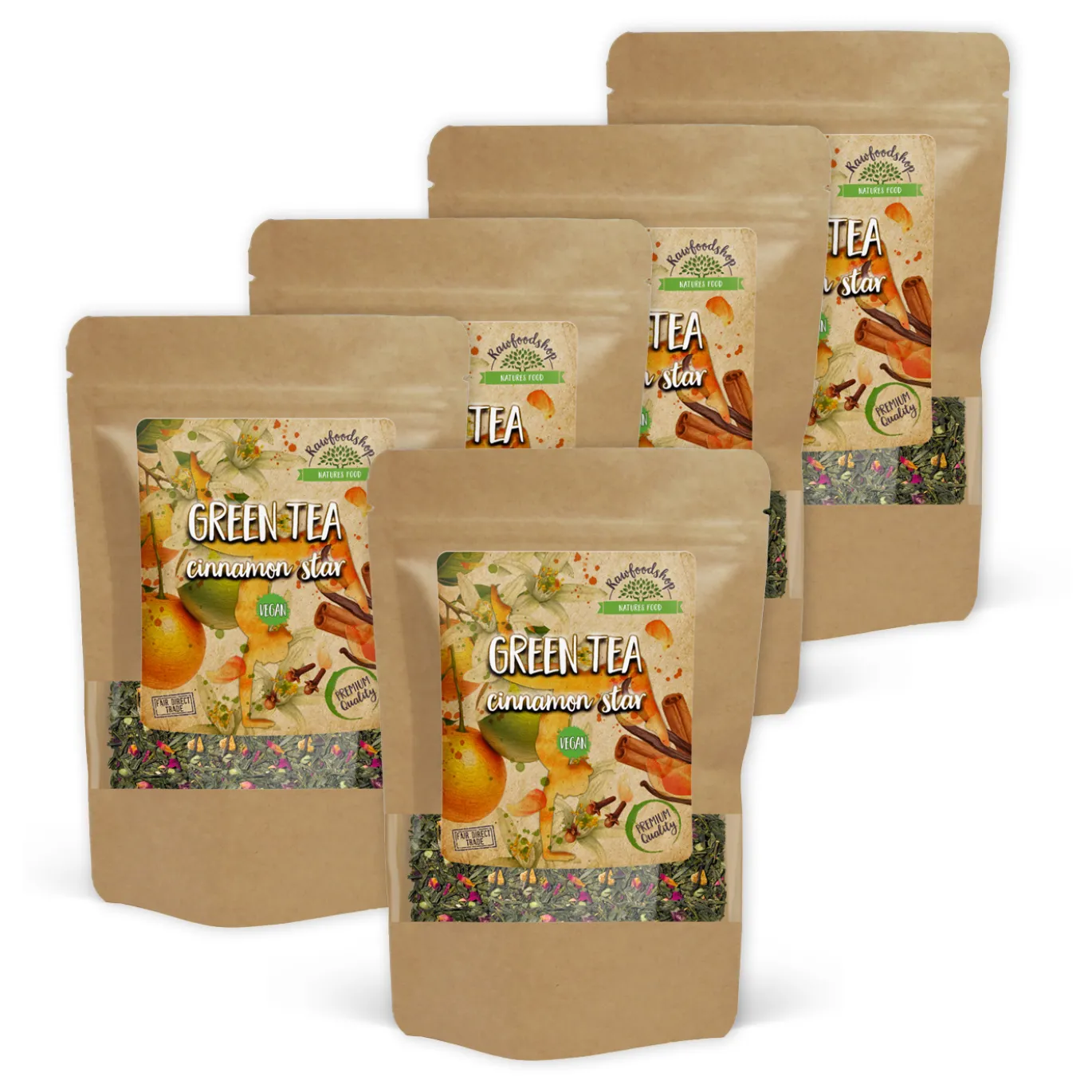 Grönt te Cinnamon Star 50g x 5 paket