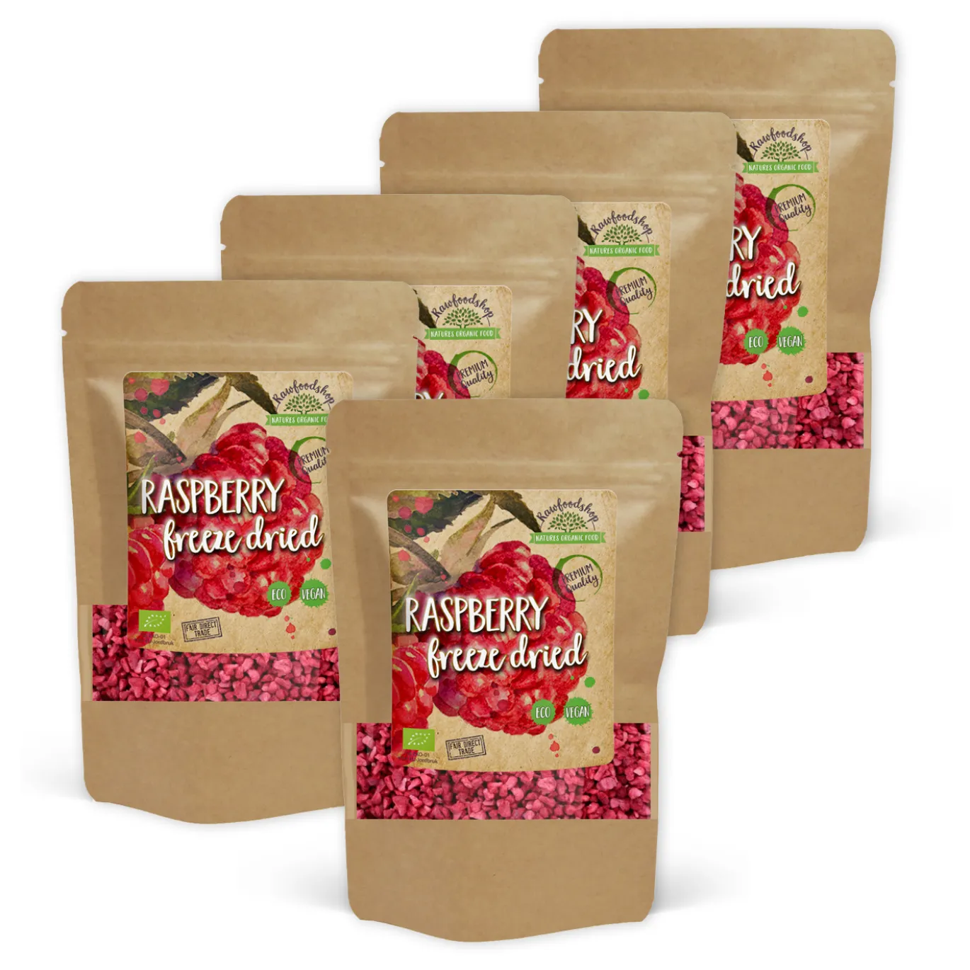 Hallon Frystorkade i bitar EKO 50g x 5 paket