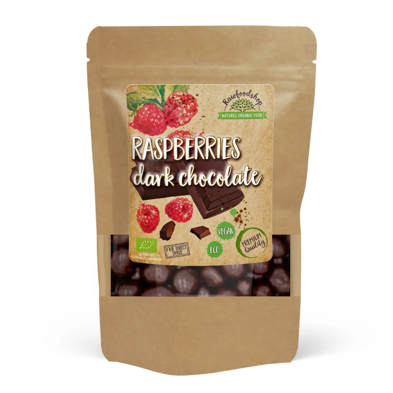 Hallon i Mörk Choklad EKO 100g