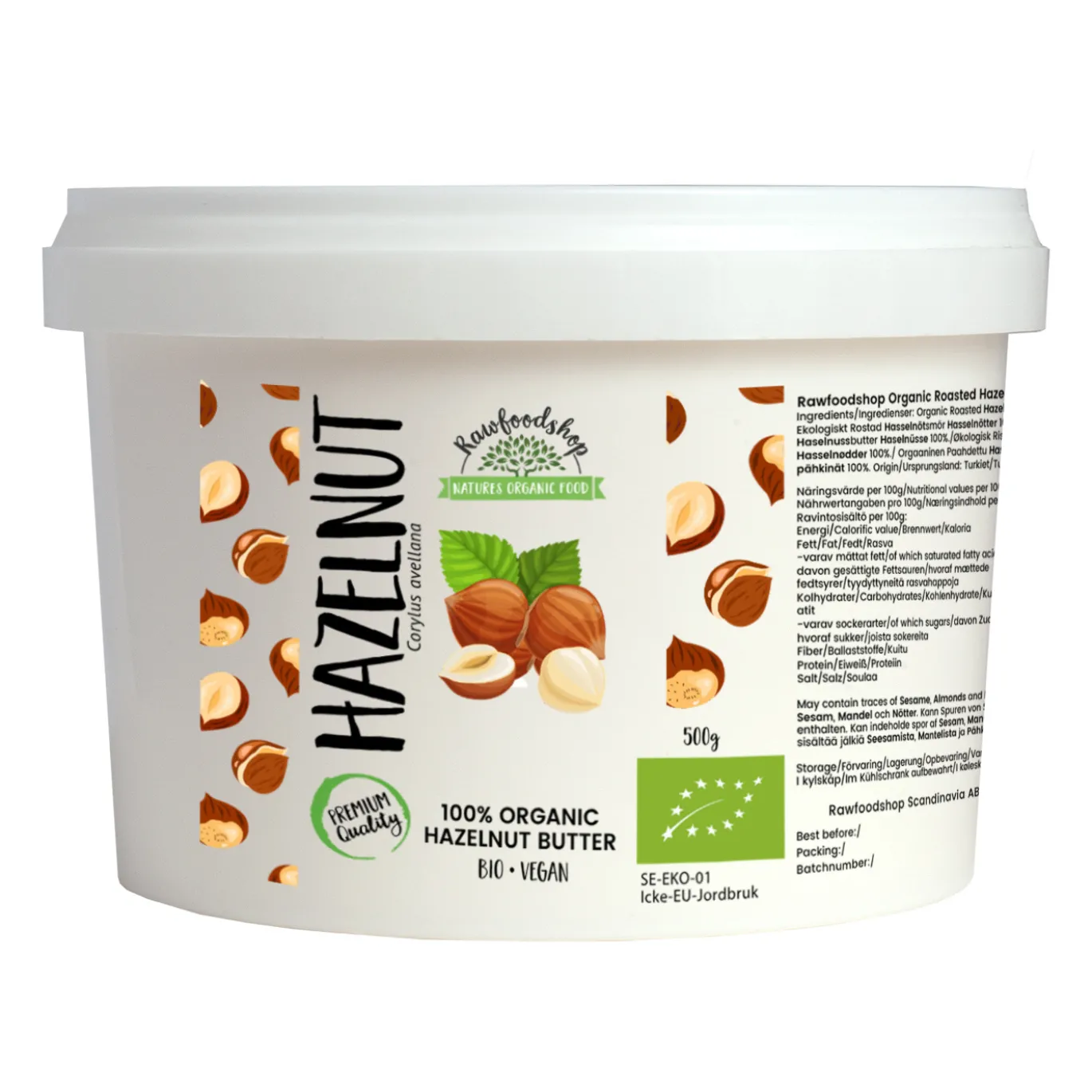 Hasselnötssmör Rostad EKO 500g