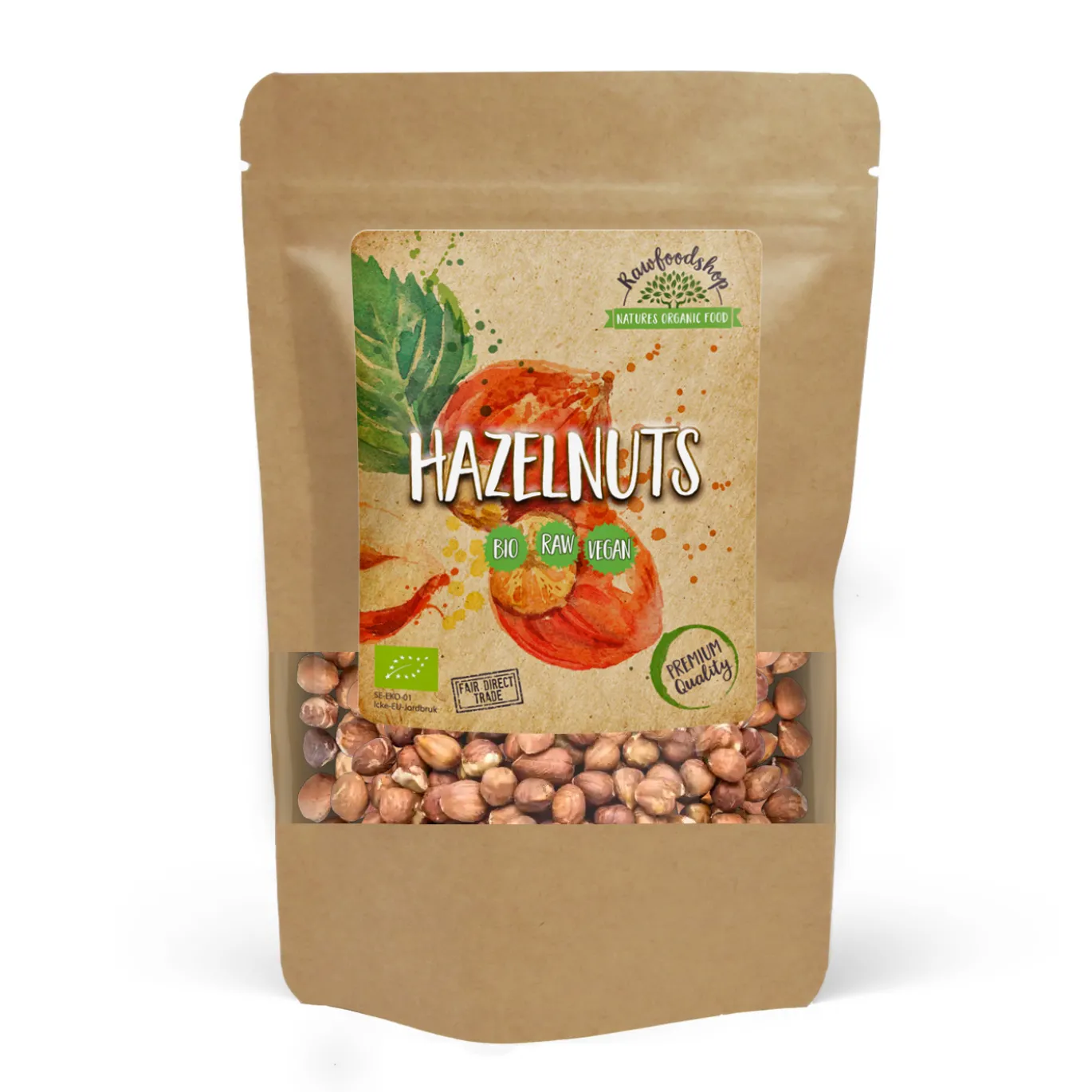 Hasselnötter Premium RAW EKO 500g