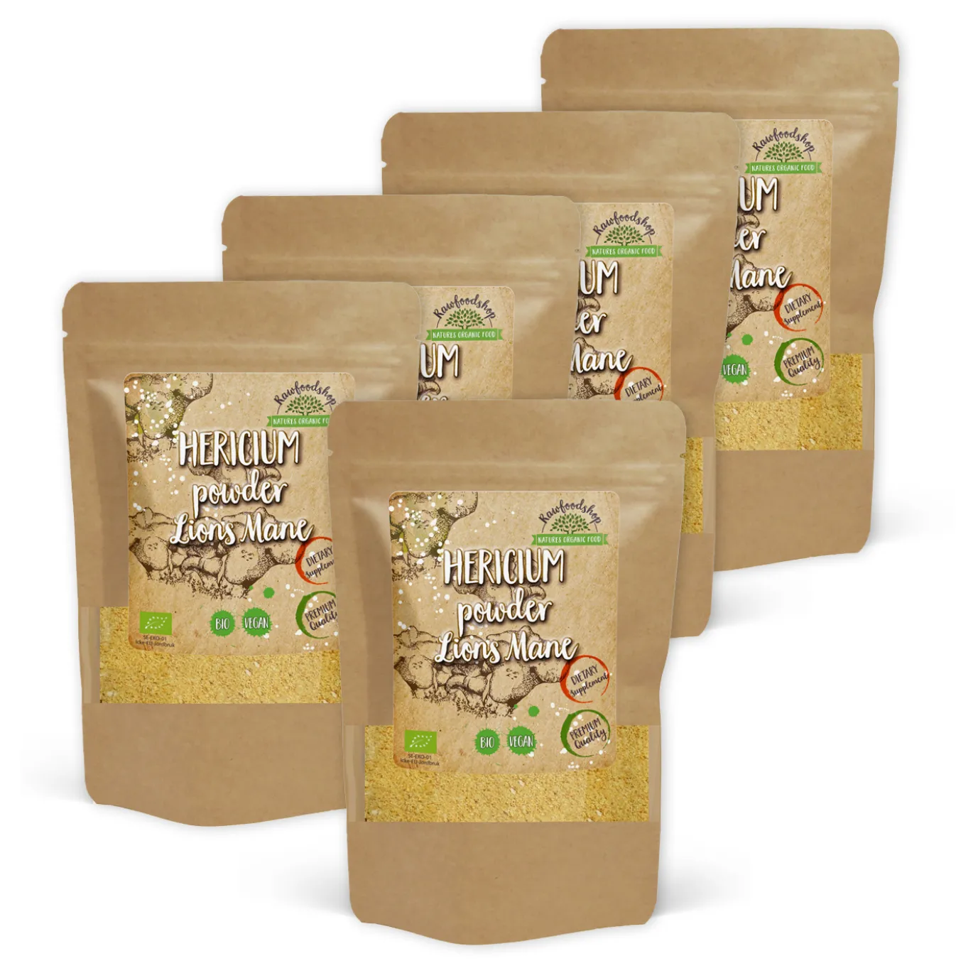 Hericium Pulver/Lion's Mane EKO 250g x 5 paket