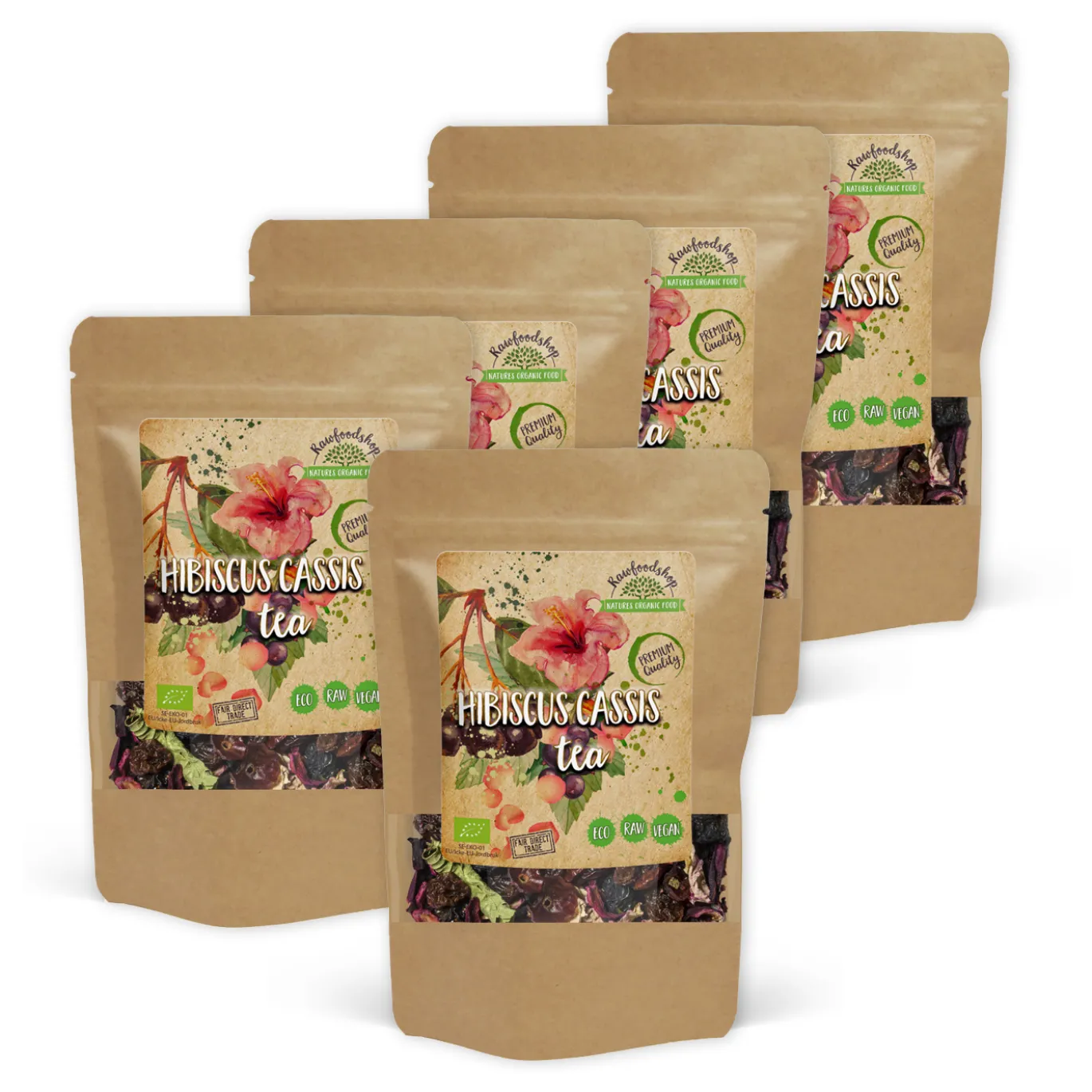 Hibiskus Vinbär Te EKO 50g x 5 paket