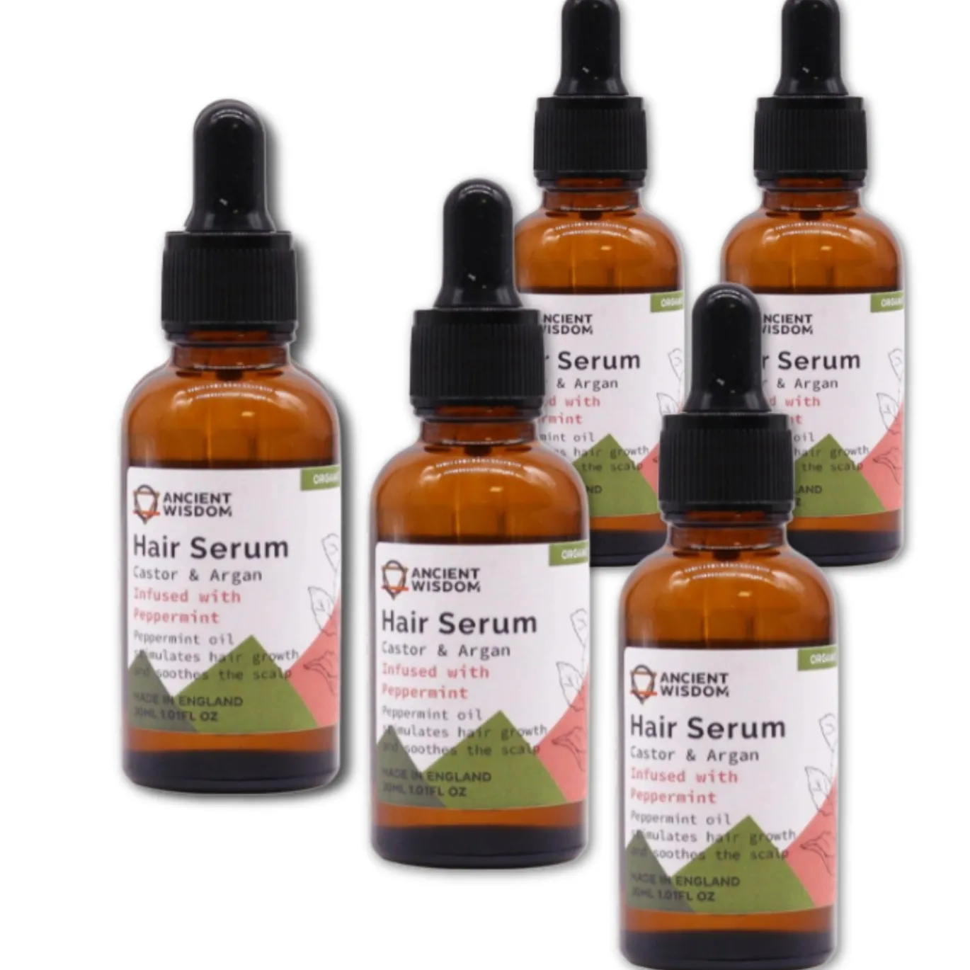 Hårserum Pepparmynta EKO 30ml x 5 flaskor