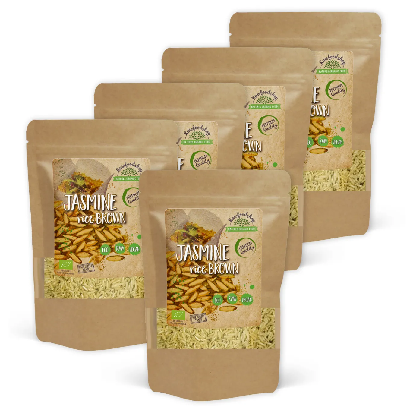 Jasminris Brunt Råris EKO 500g x 5 paket