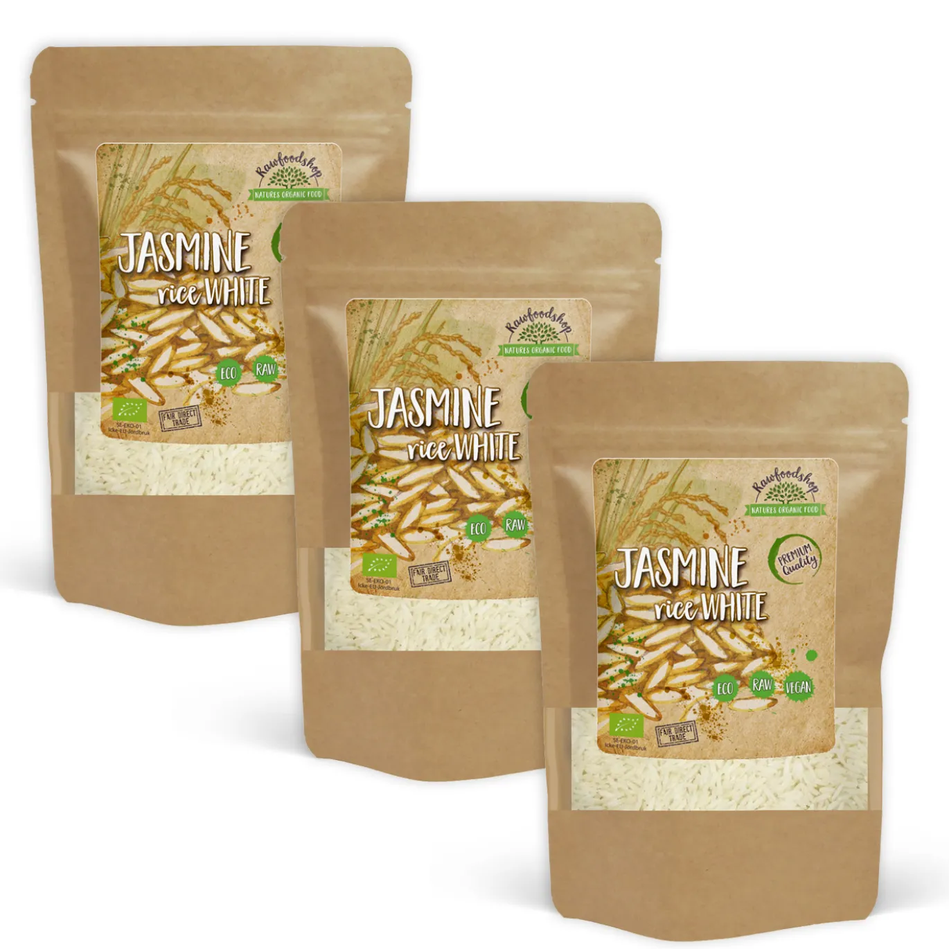 Jasminris Vitt EKO 500g x 3 paket