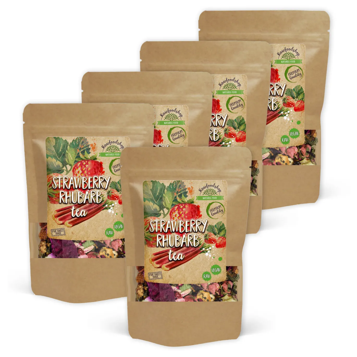 Jordgubbs- och Rabarber Te 100g x 5 paket