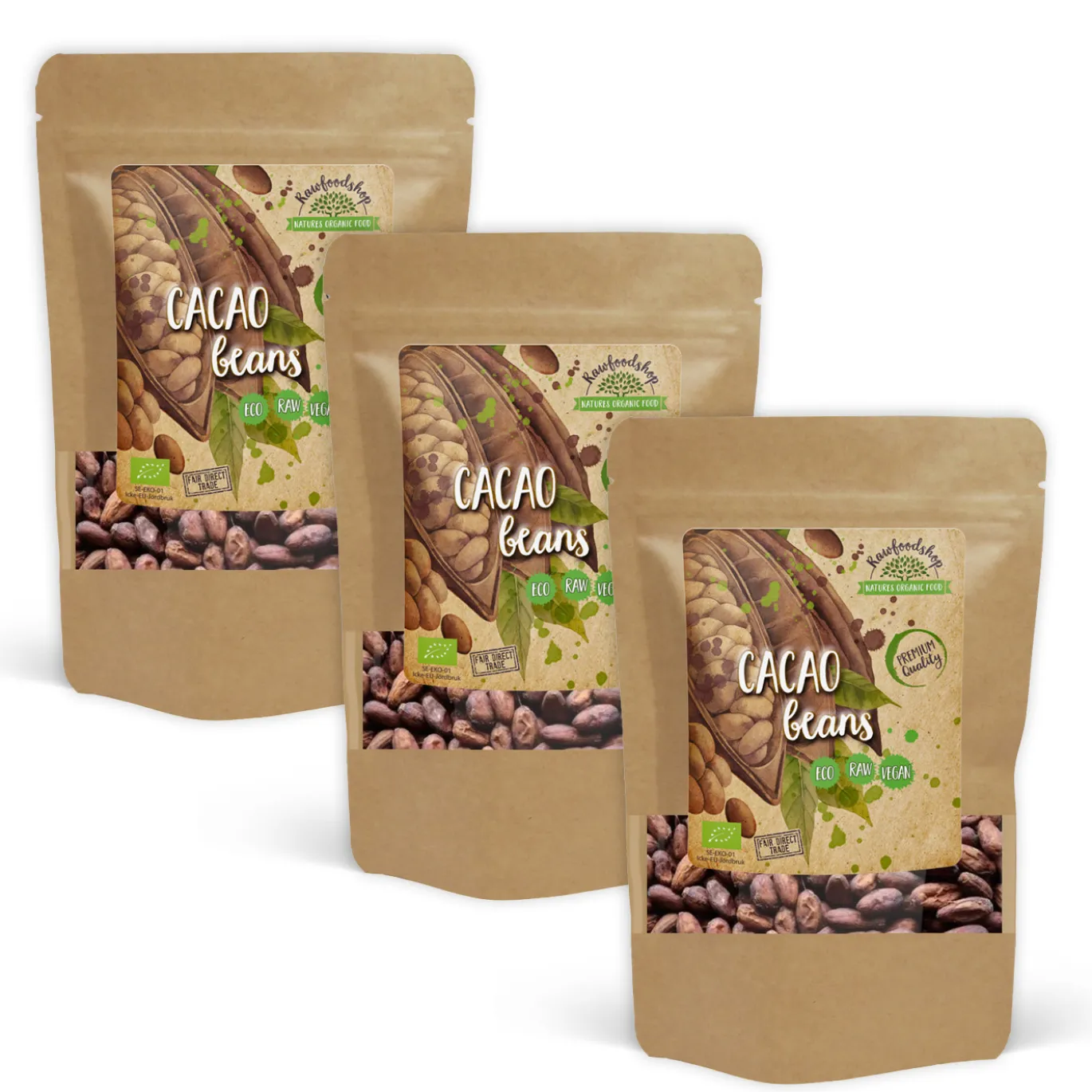 Kakaobönor EKO 500g x 3 paket