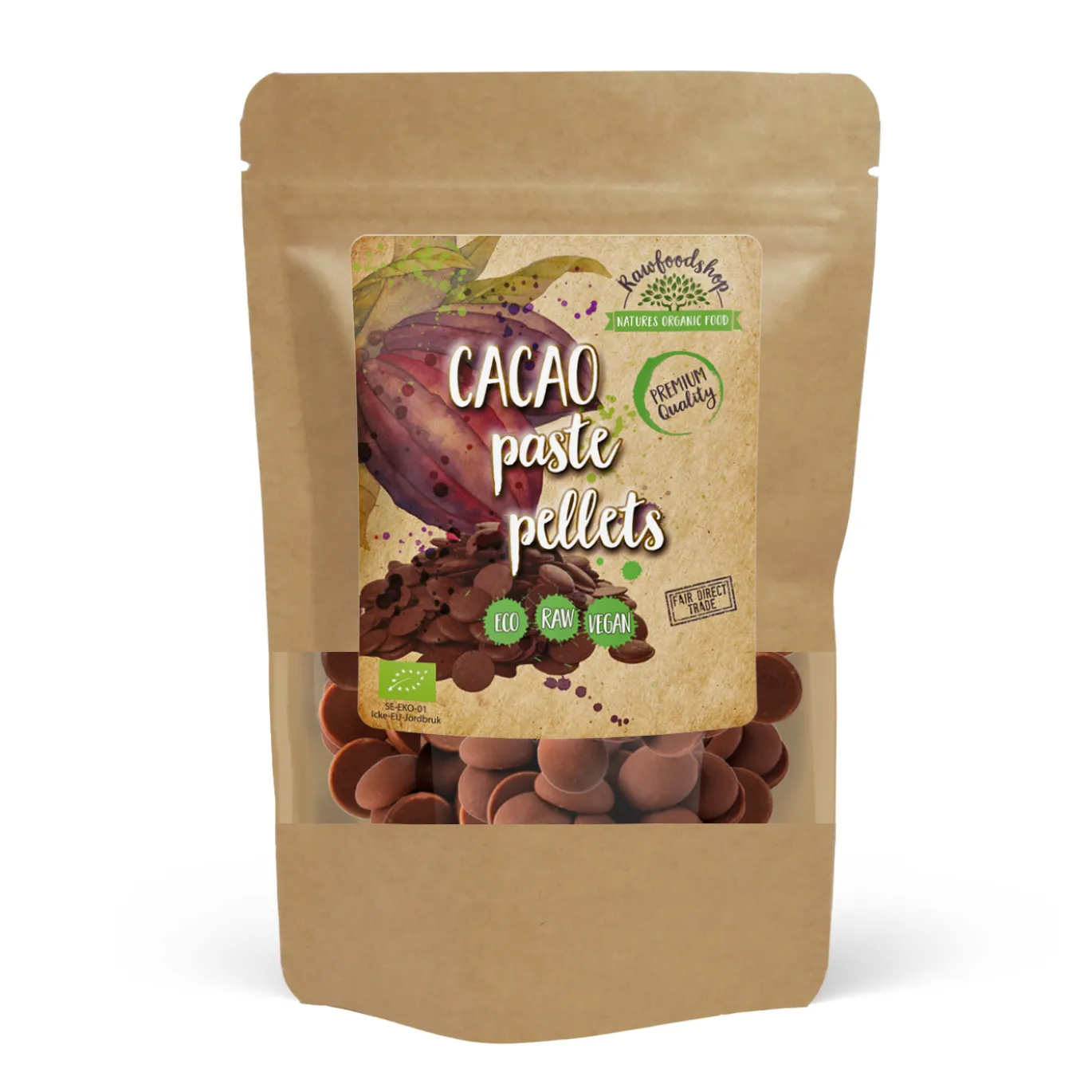Kakaomassa Pellets RAW EKO 250g