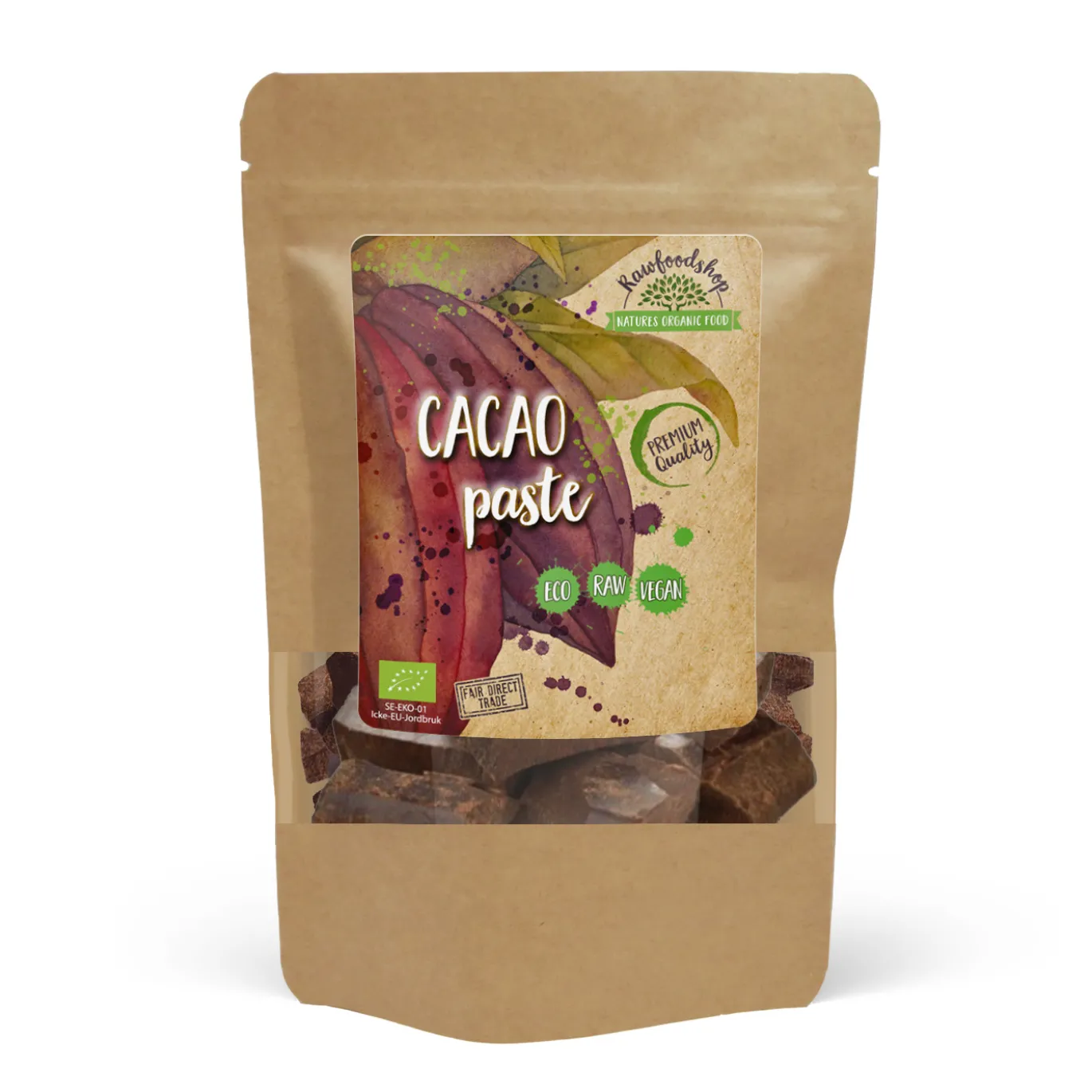 Kakaomassa 100% RAW EKO 500g