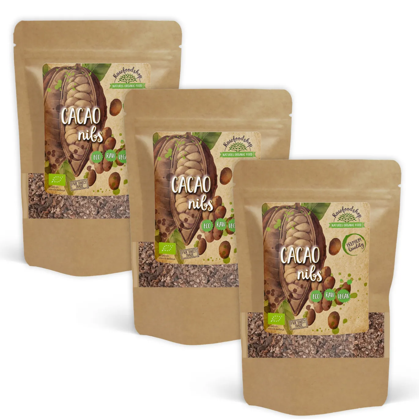 Kakaonibs RAW EKO 125g x 3 paket