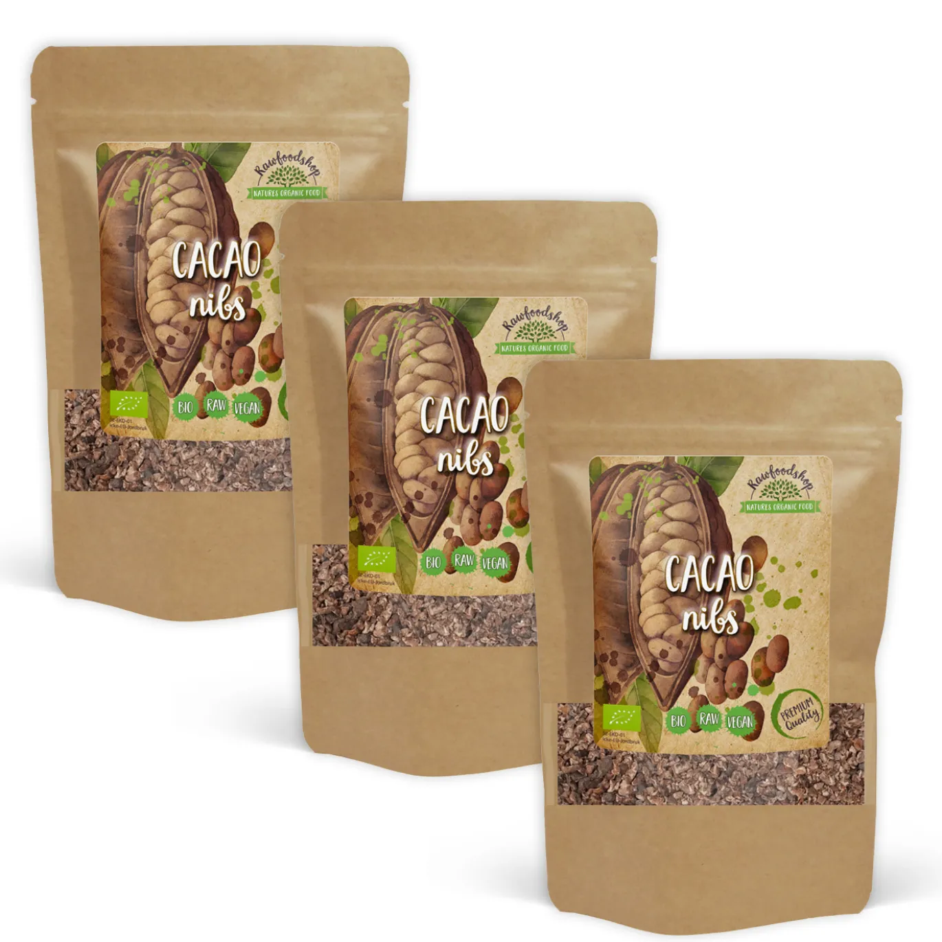 Kakaonibs RAW EKO 1kg x 3 paket
