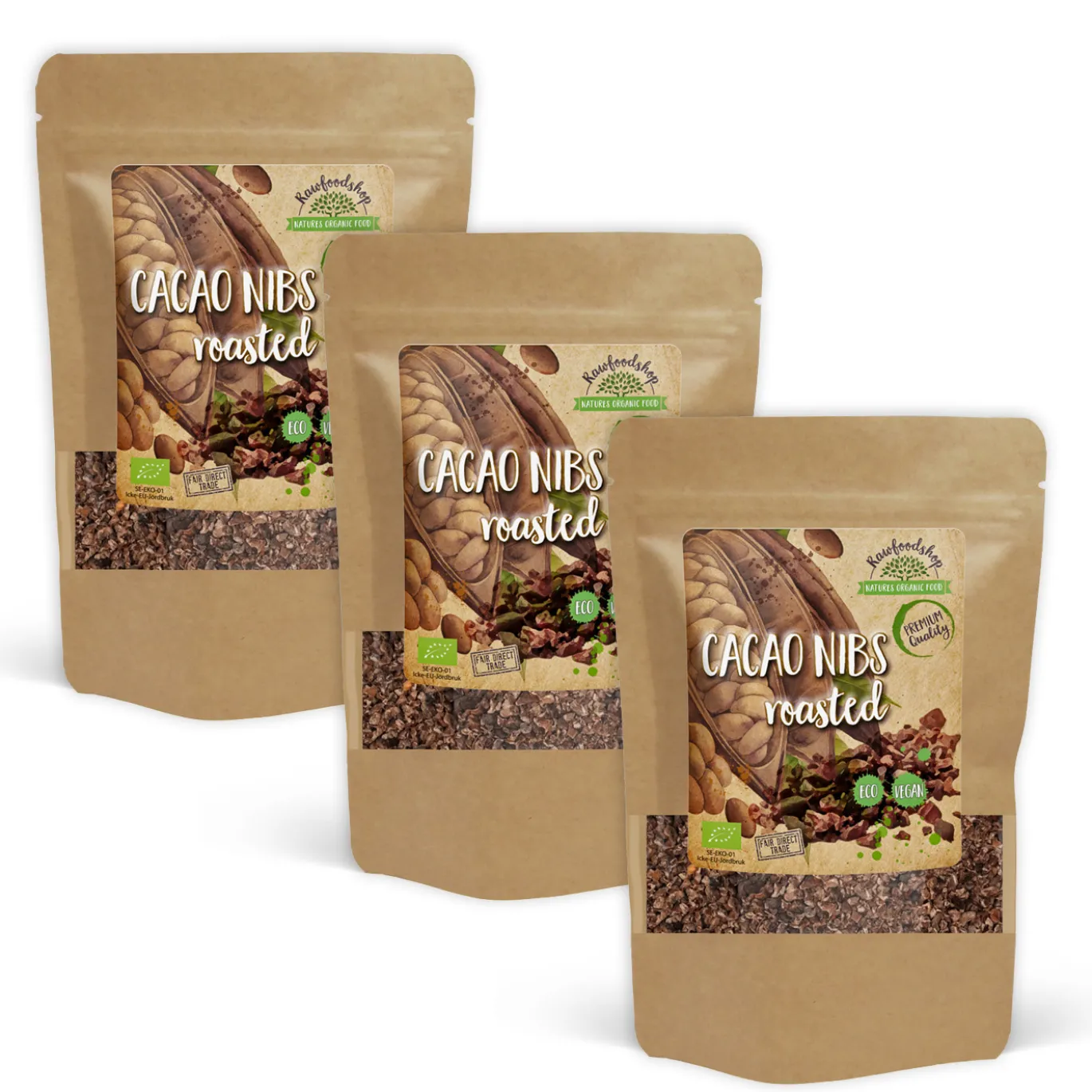 Kakaonibs Rostade EKO 1kg x 3 paket