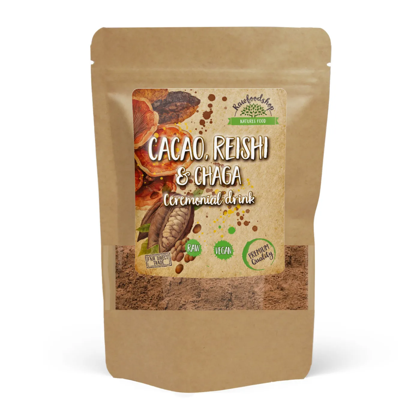 Kakaopulver Ceremoniell Reishi & Chaga 100g