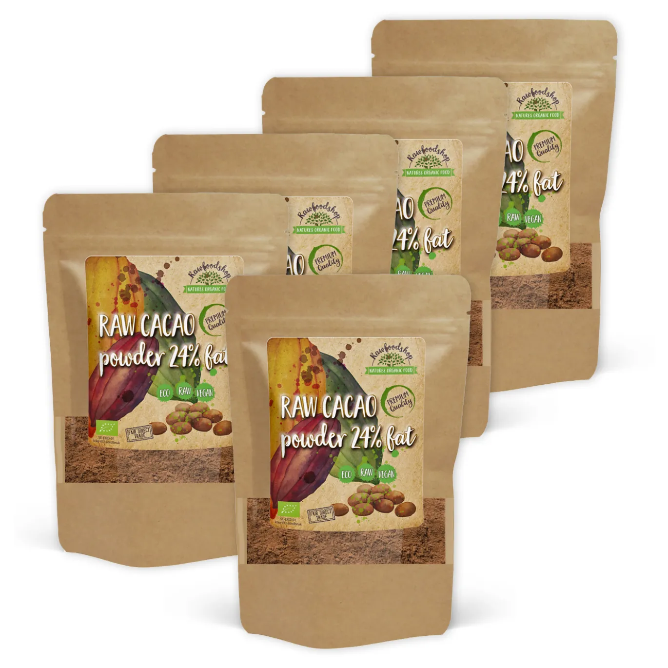 Kakaopulver RAW EKO 100g x 5 paket