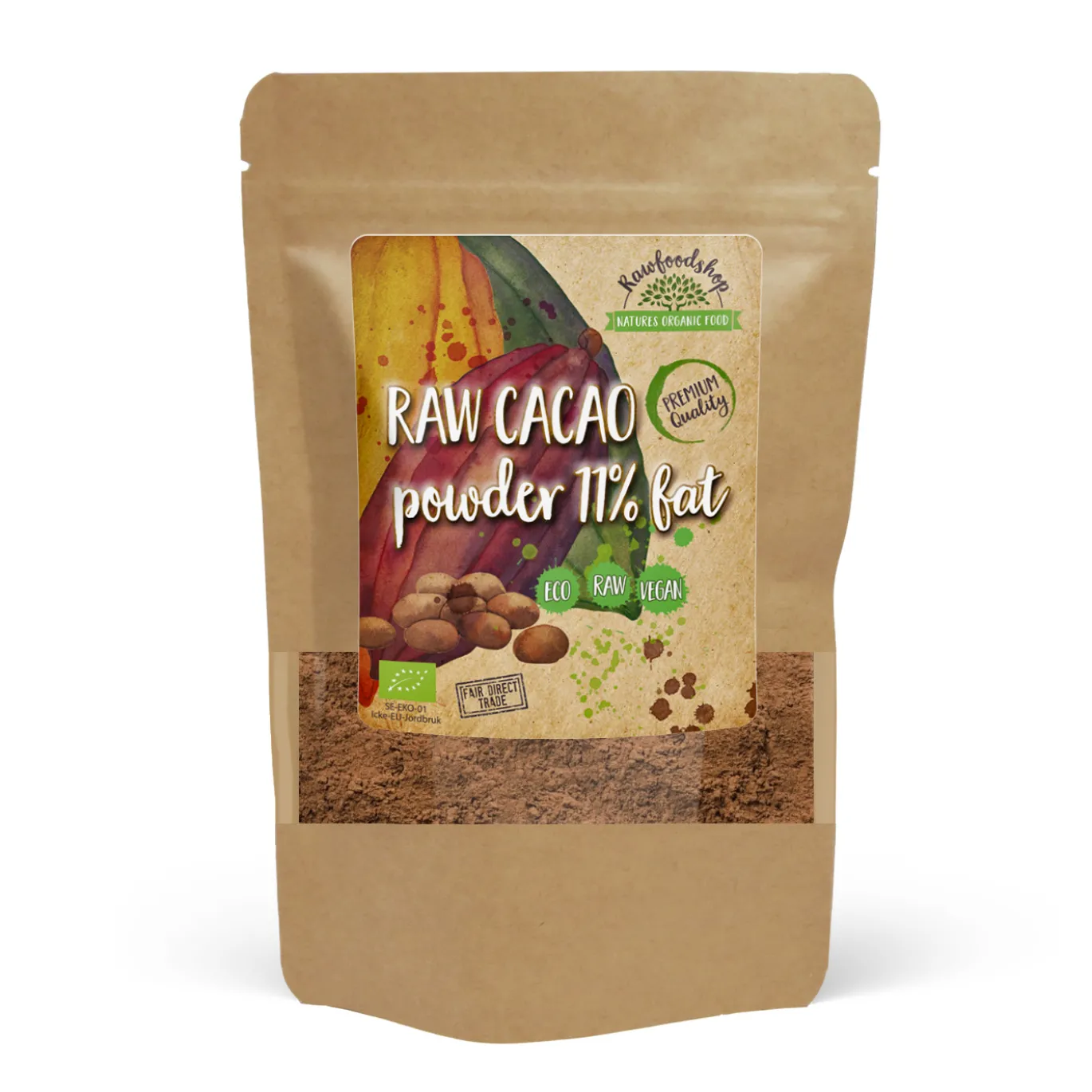 Kakaopulver 11% RAW EKO 1kg