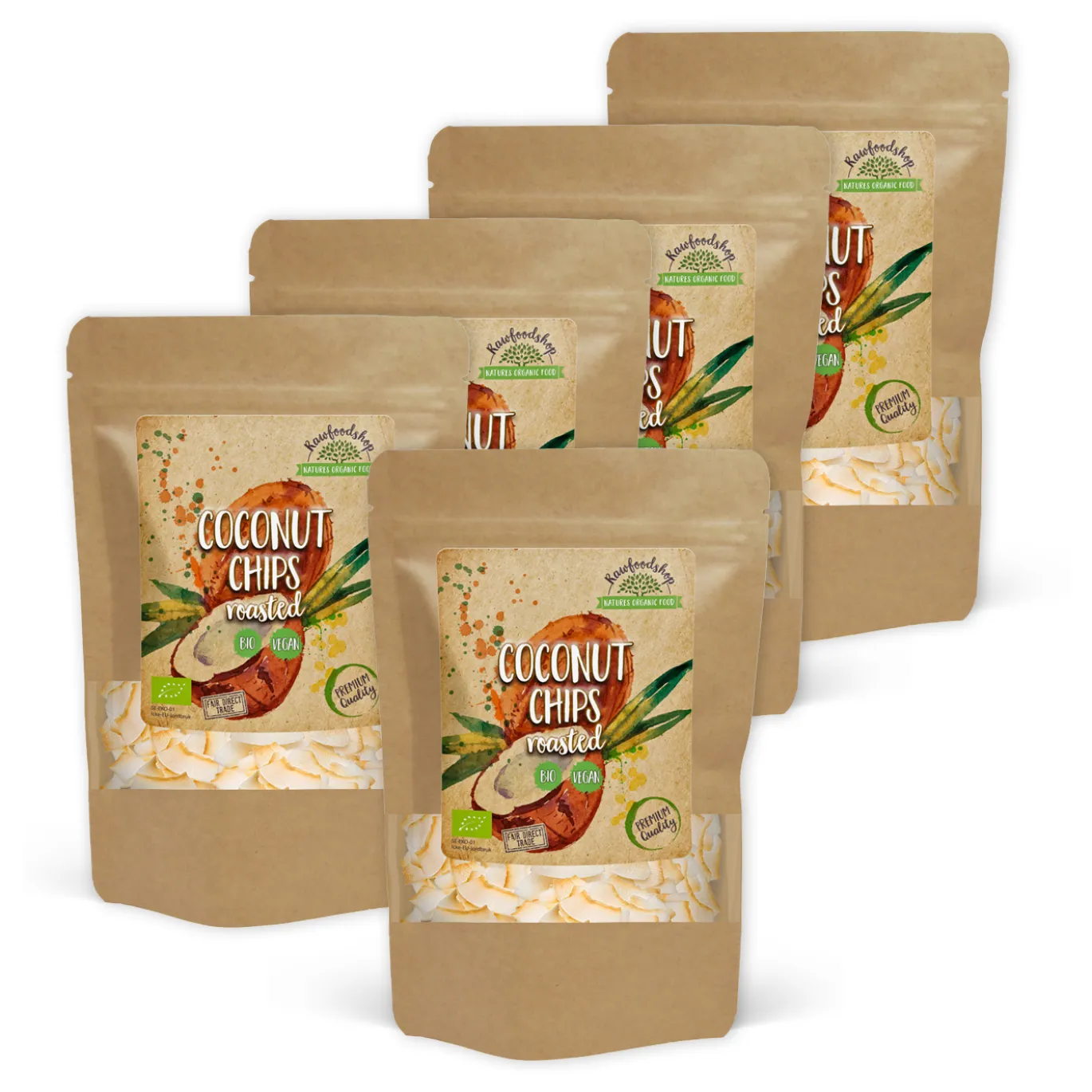 Kokoschips Premium Rostade EKO 350g x 5 paket