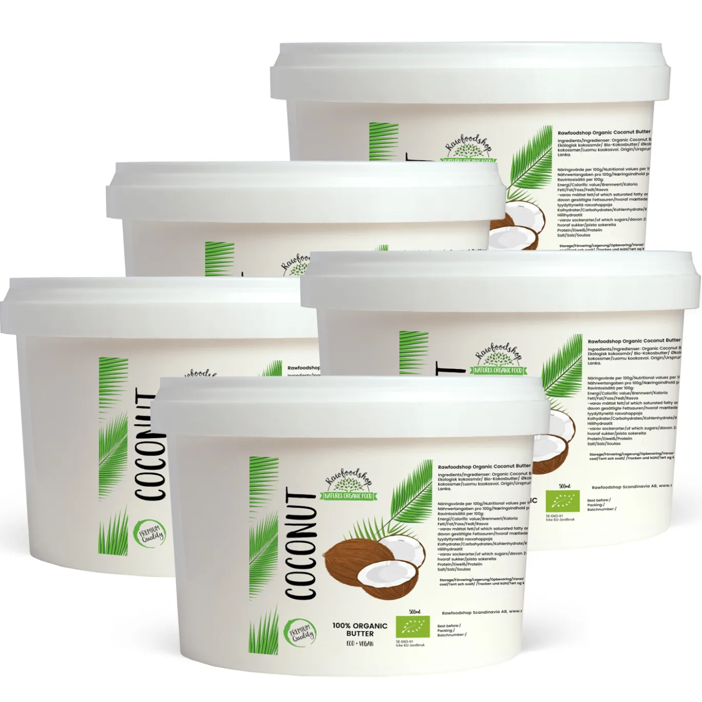 Kokosnötsmör EKO 500ml x 5 burkar