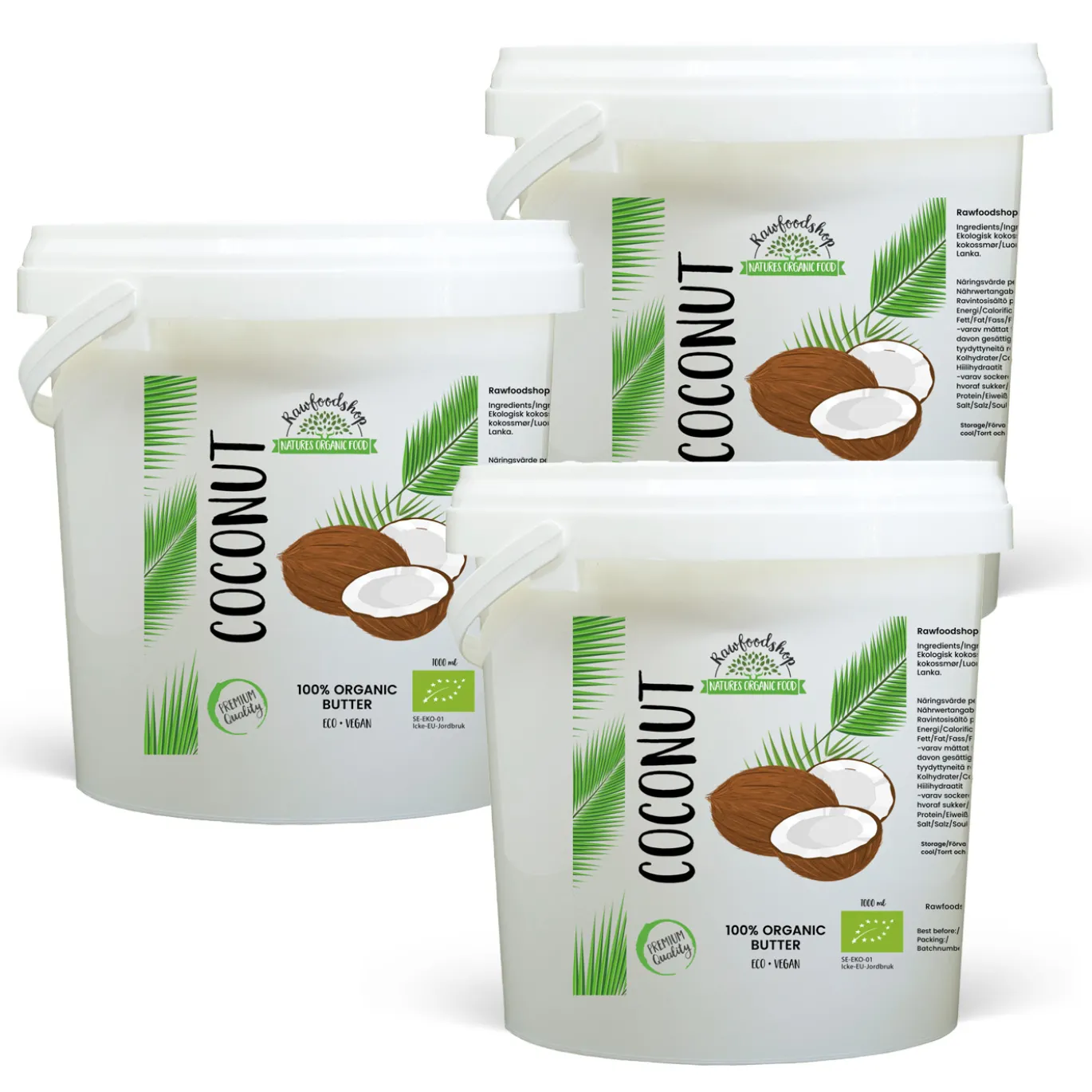 Kokosnötsmör EKO 1000ml x 3 burkar