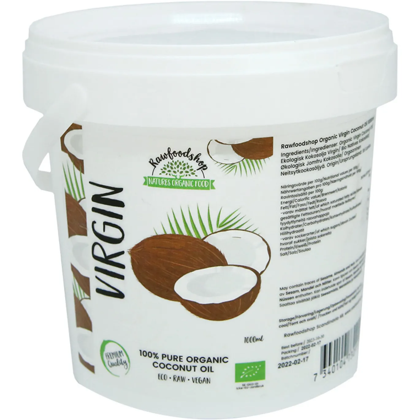 Kokosolja Virgin RAW EKO 1000ml