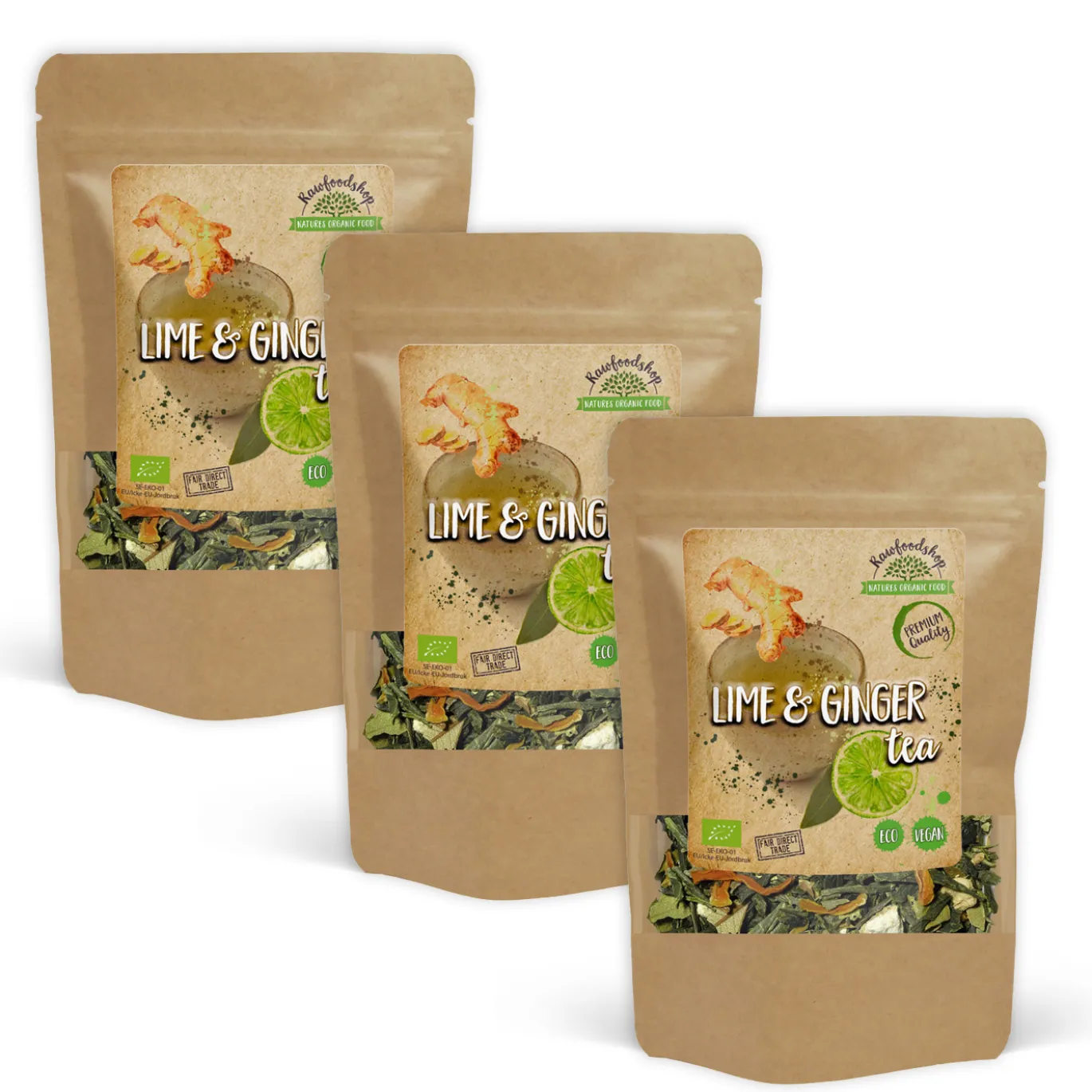 Lime och Ingefära Te EKO 100g x 3 paket