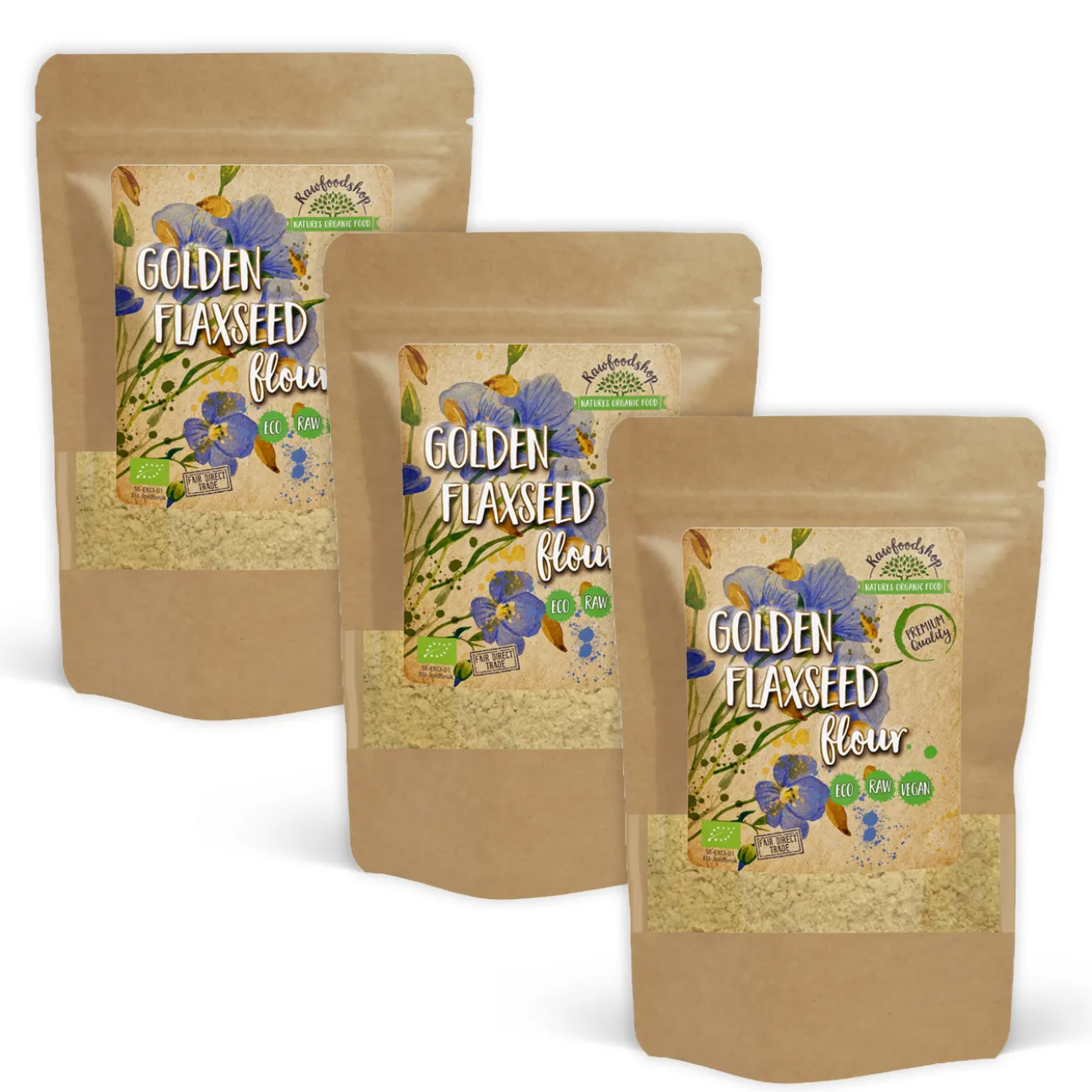 Linfrömjöl Gult EKO 500g x 3 paket